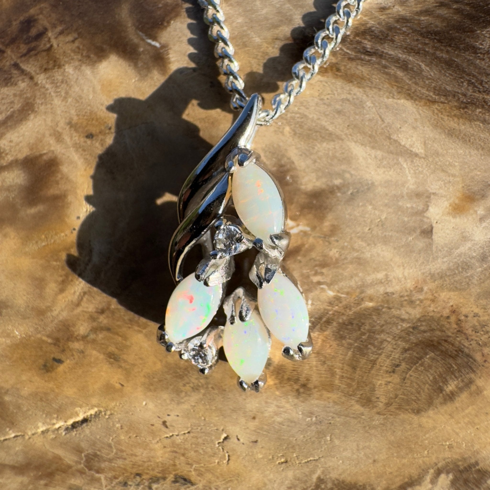 Tanami Ember Trail – 1ct Coober Pedy Opal 925 Silver Pendant