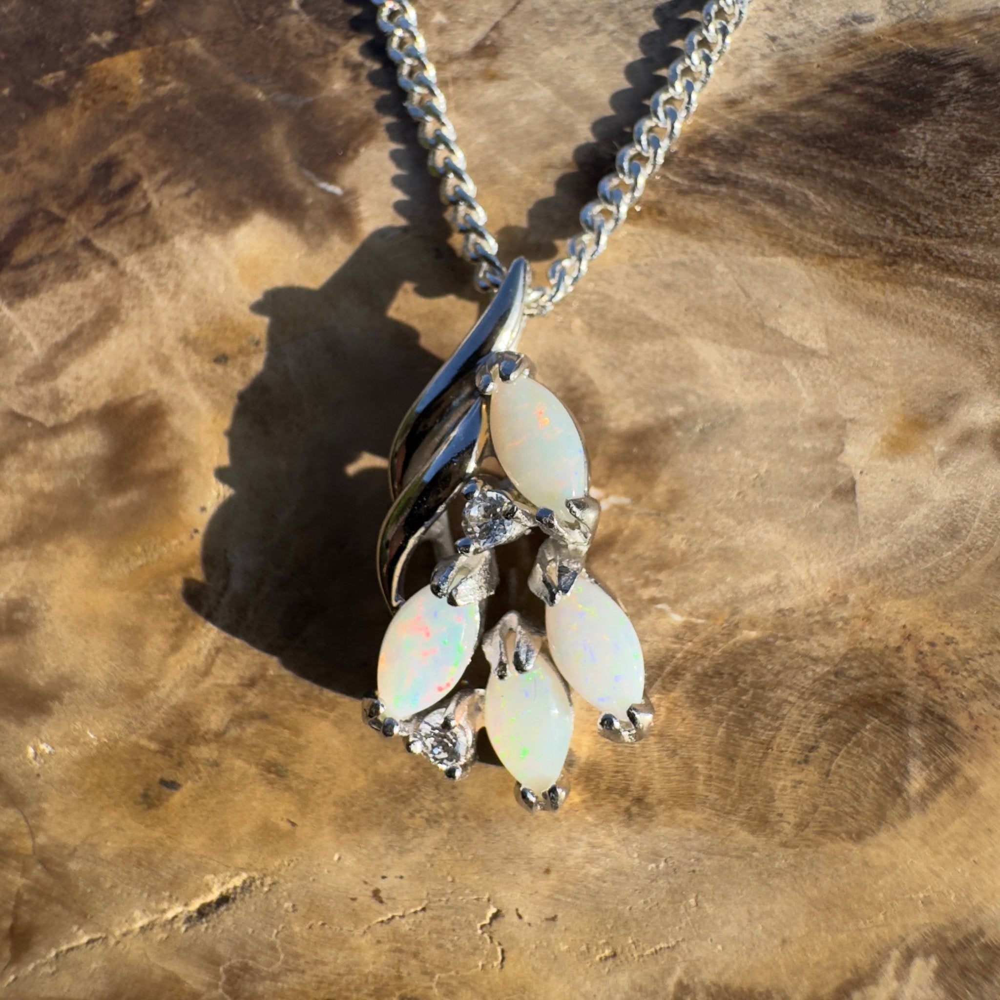 Tanami Ember Trail – 1ct Coober Pedy Opal 925 Silver Pendant