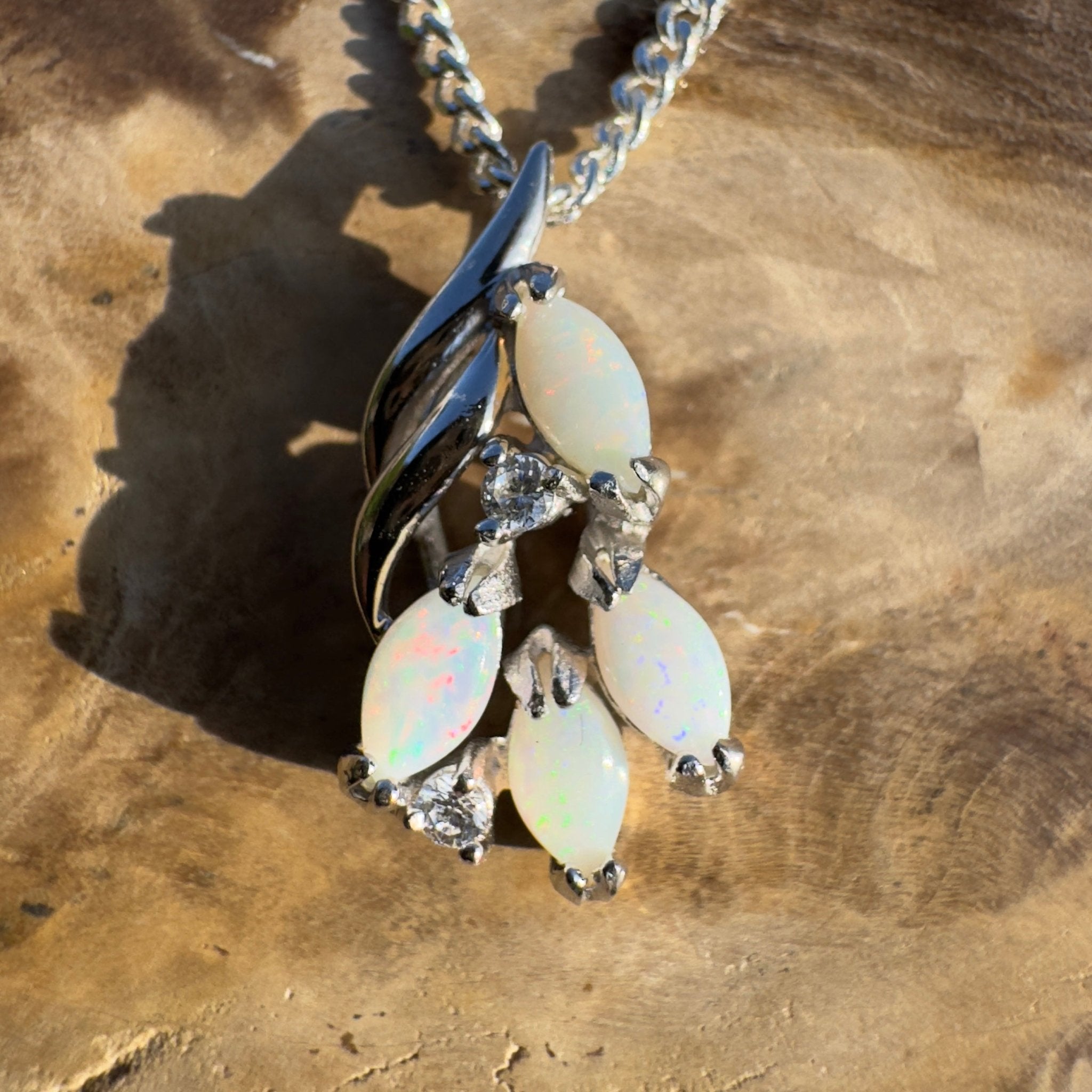 Tanami Ember Trail – 1ct Coober Pedy Opal 925 Silver Pendant