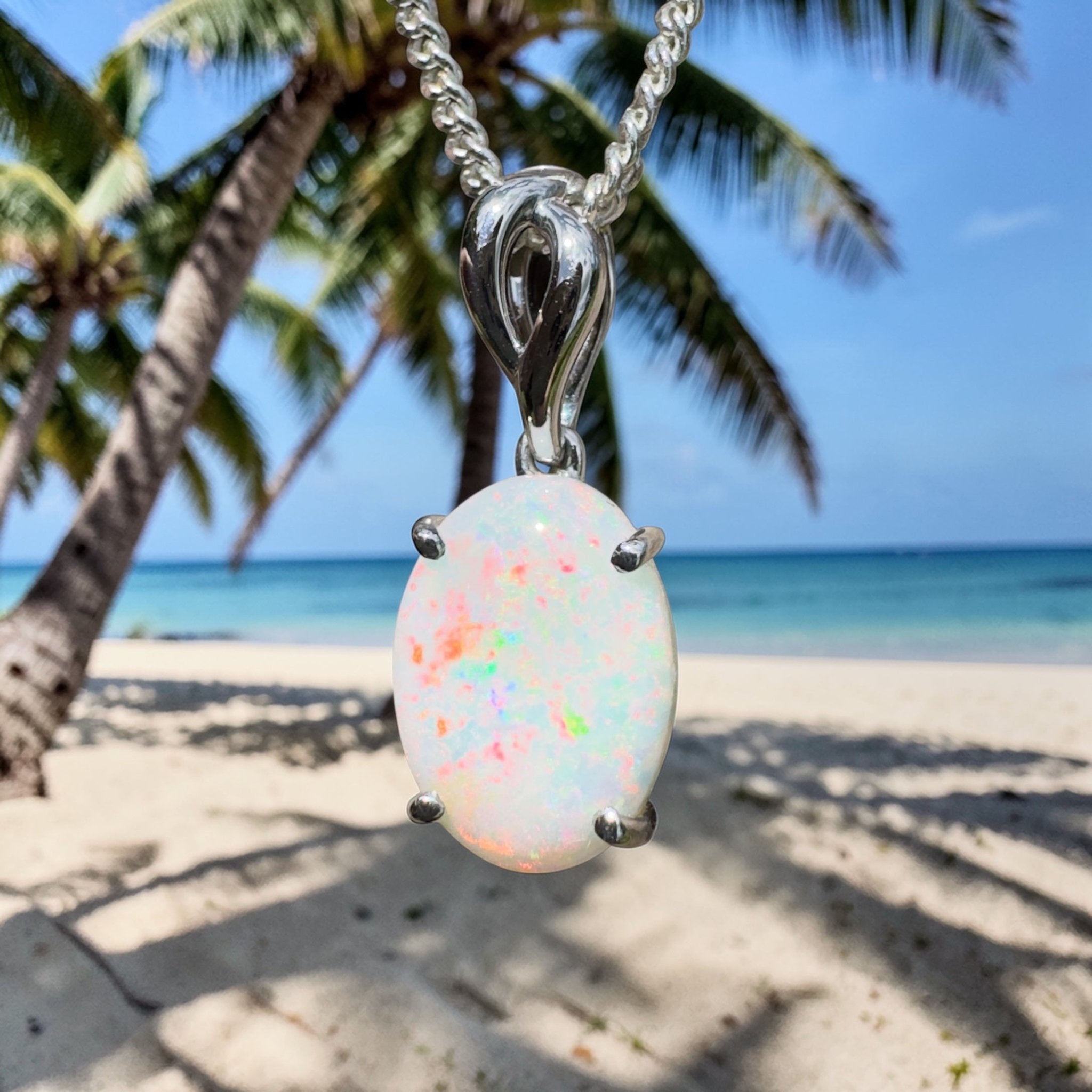 Tarkine Shimmer ~ 2.25ct Coober Pedy Opal 925 Silver Pendant