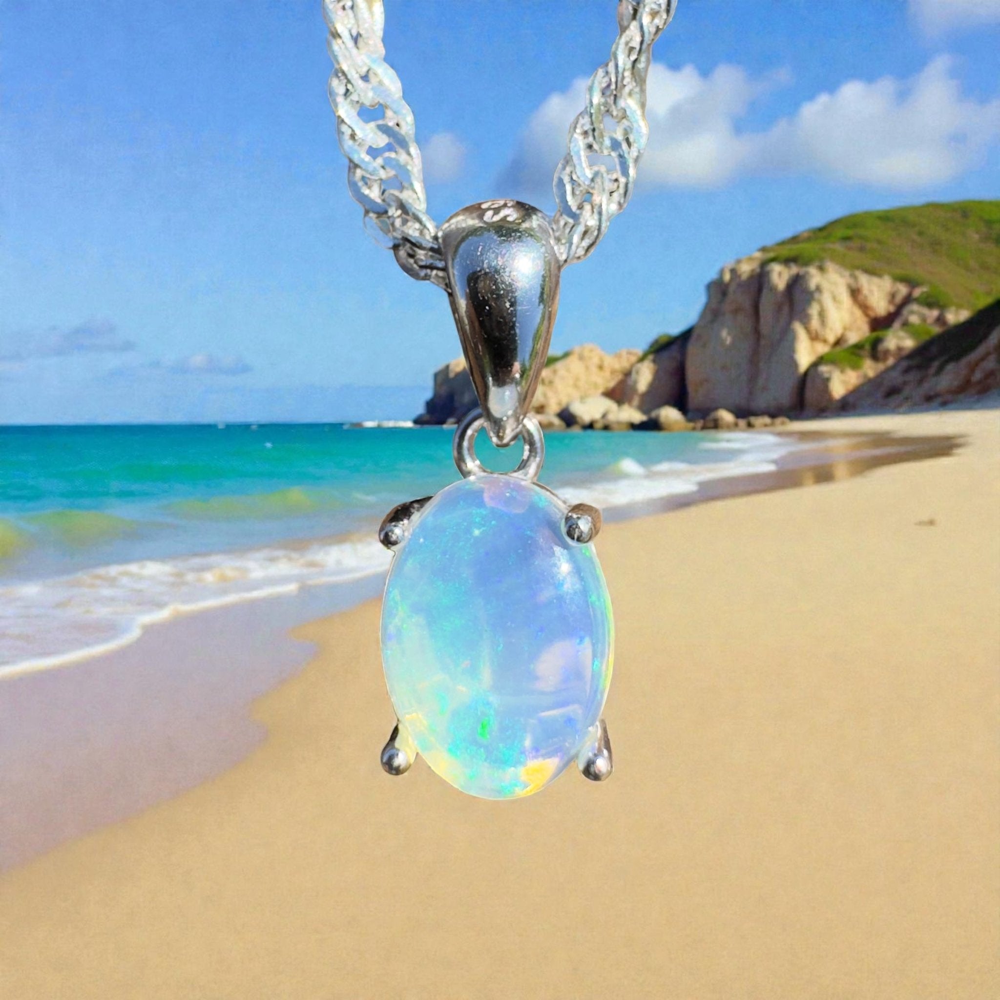 Tarkine Whisper – 0.8ct Lightning Ridge Opal Pendant