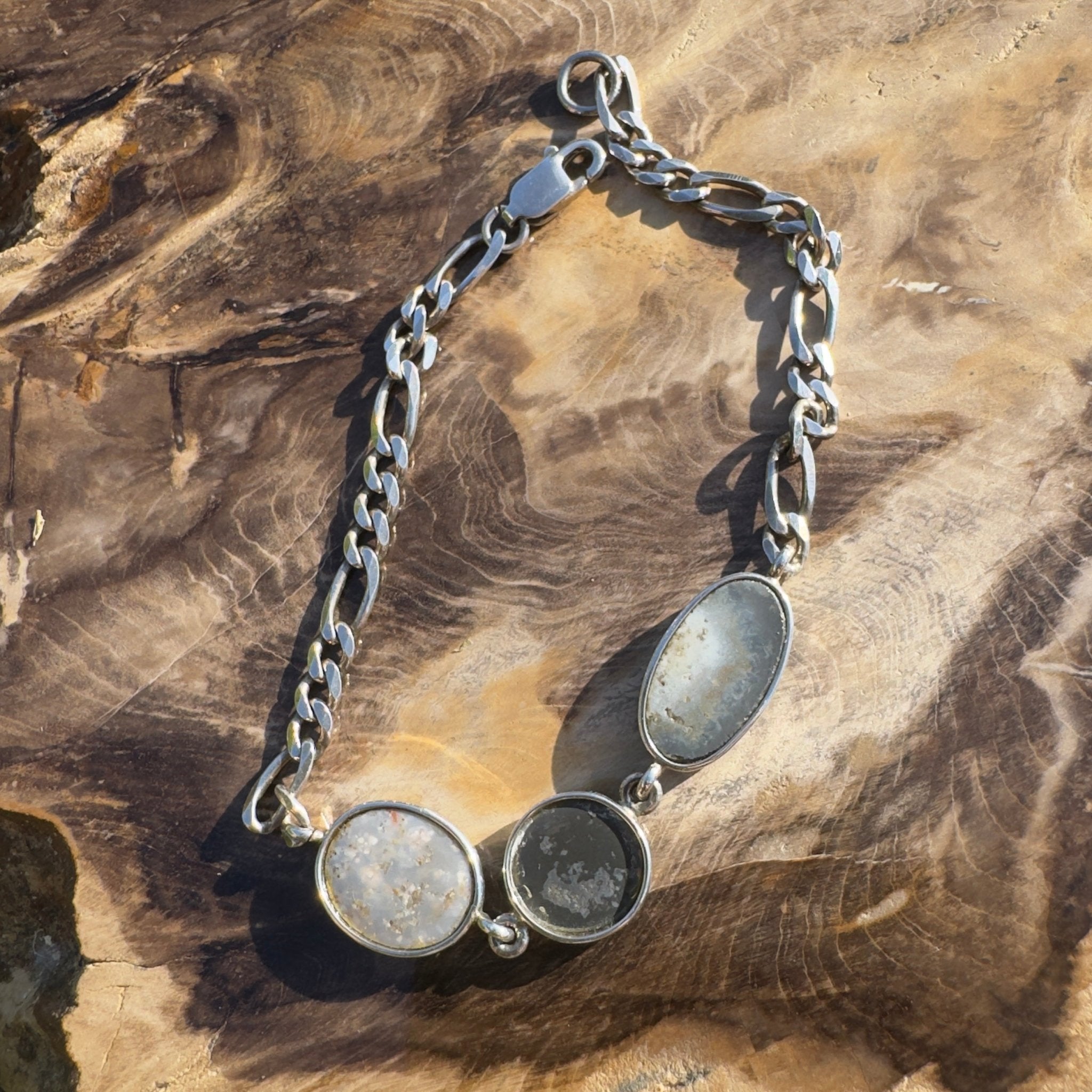 Tasman Trifecta Glow - 8ct Lightning Ridge Opal 925 Silver Bracelet