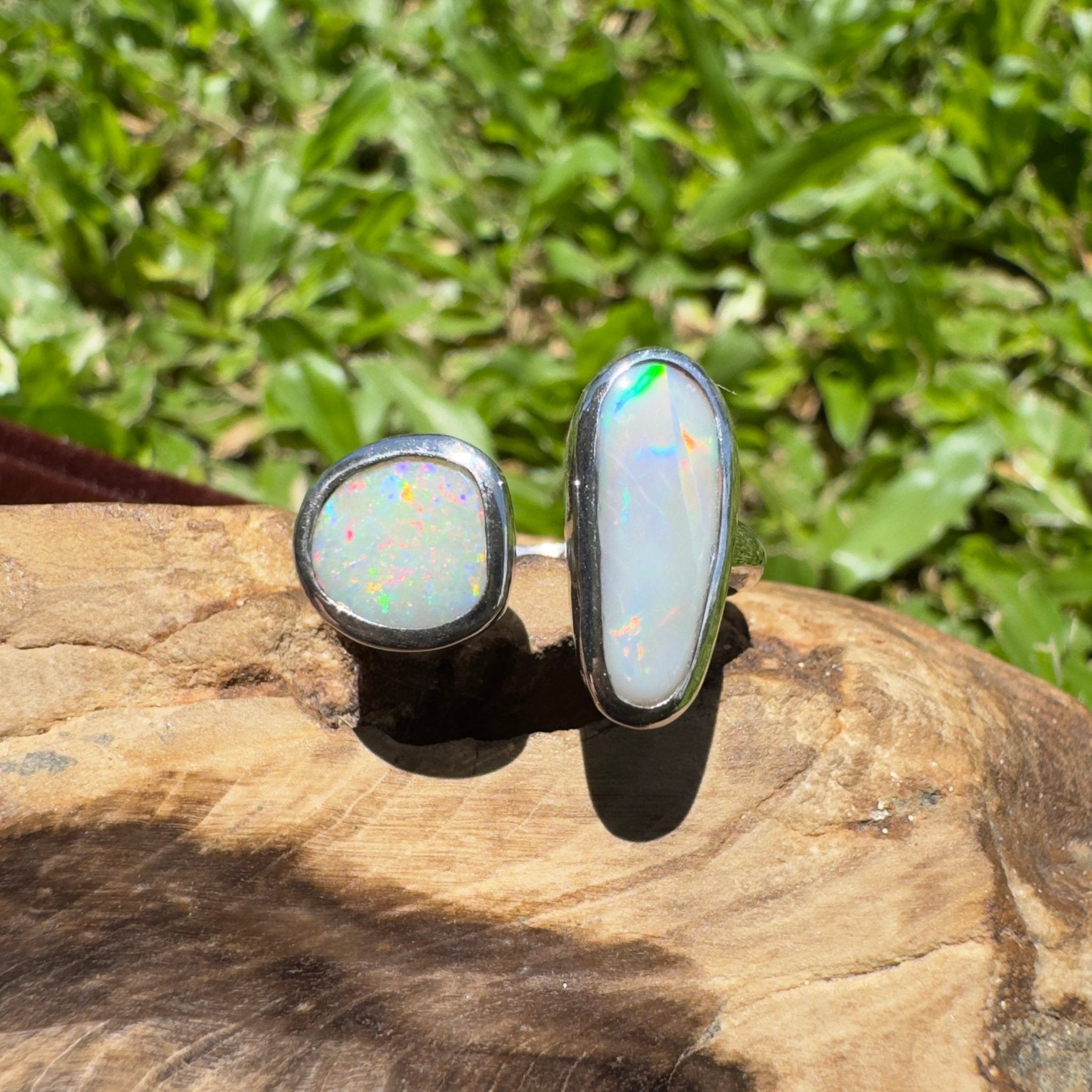 Tasman Twinlight – 1.8ct Solid Lightning Ridge Opal 925 Sterling Silver Ring