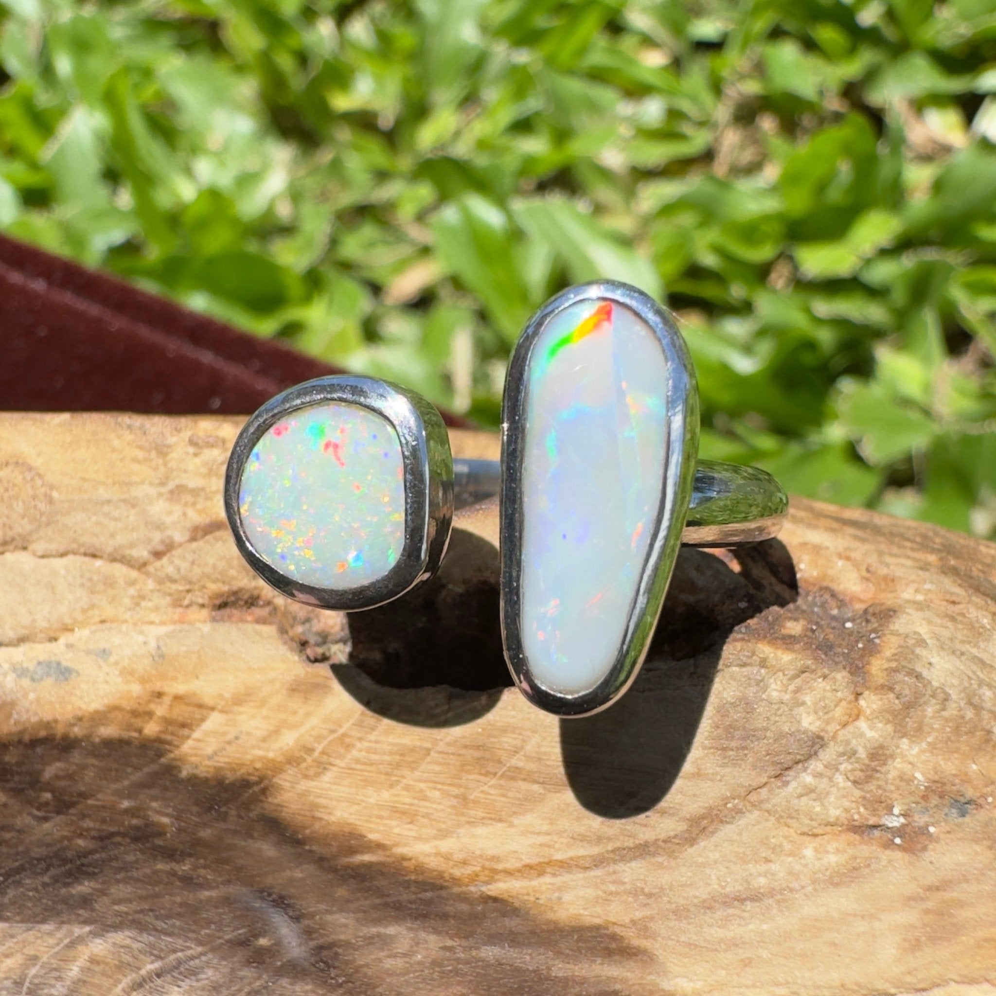 Tasman Twinlight – 1.8ct Solid Lightning Ridge Opal 925 Sterling Silver Ring