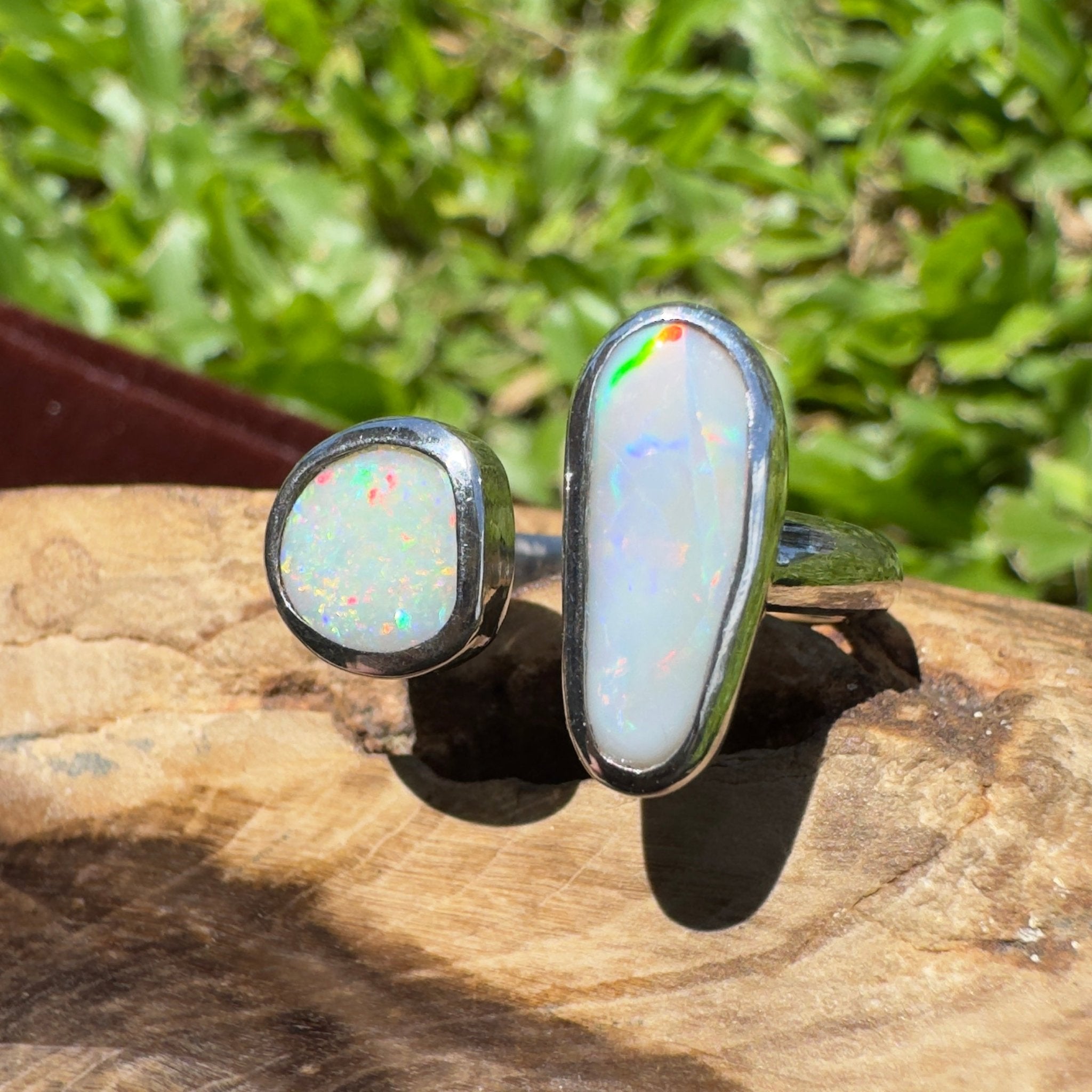 Tasman Twinlight – 1.8ct Solid Lightning Ridge Opal 925 Sterling Silver Ring