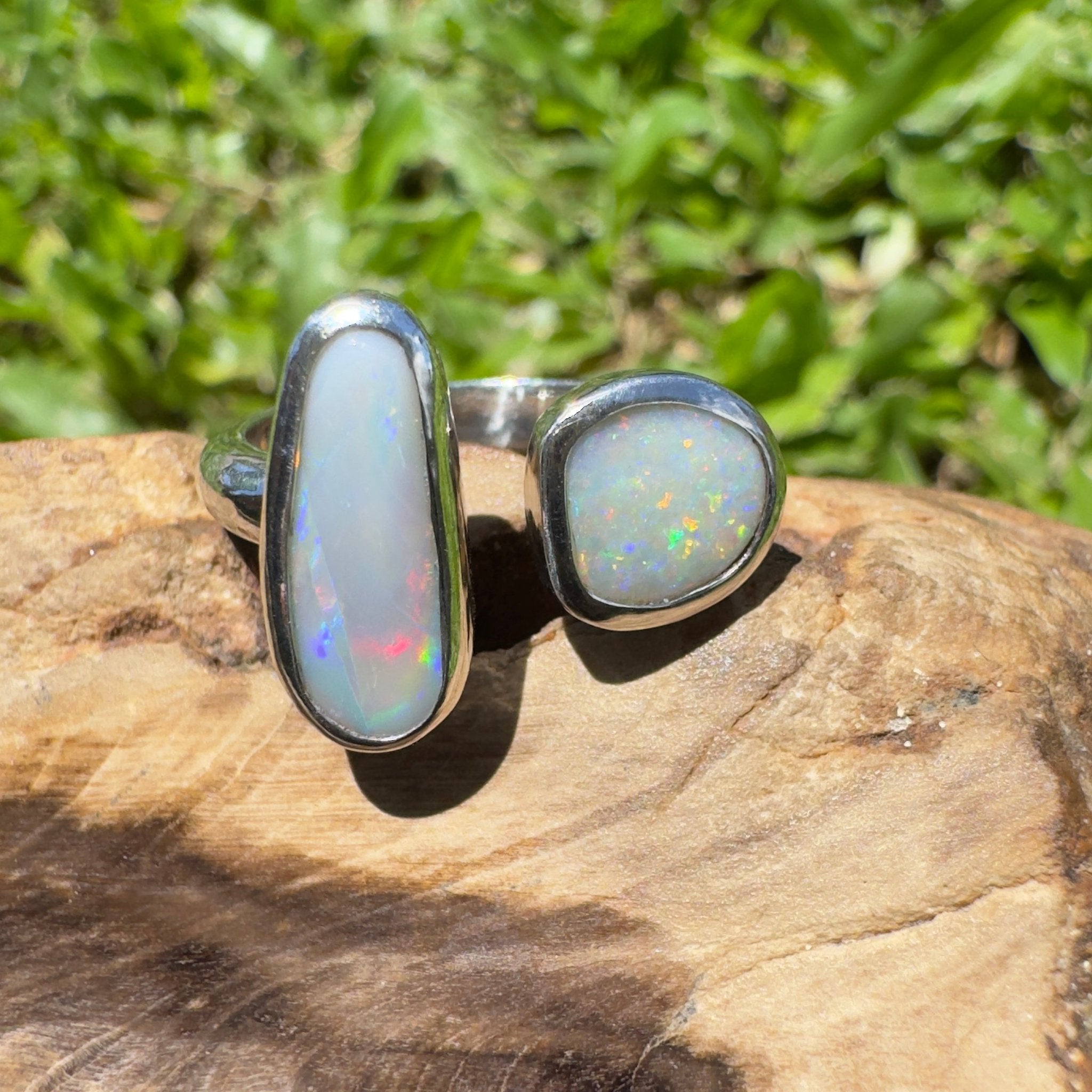 Tasman Twinlight – 1.8ct Solid Lightning Ridge Opal 925 Sterling Silver Ring