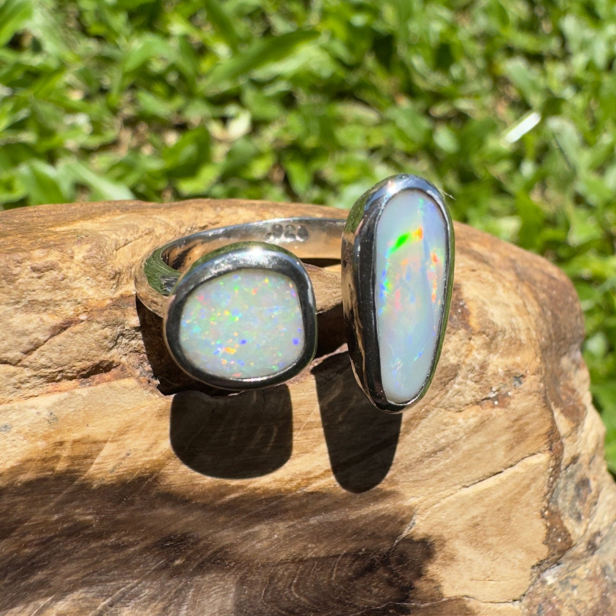 Tasman Twinlight – 1.8ct Solid Lightning Ridge Opal 925 Sterling Silver Ring