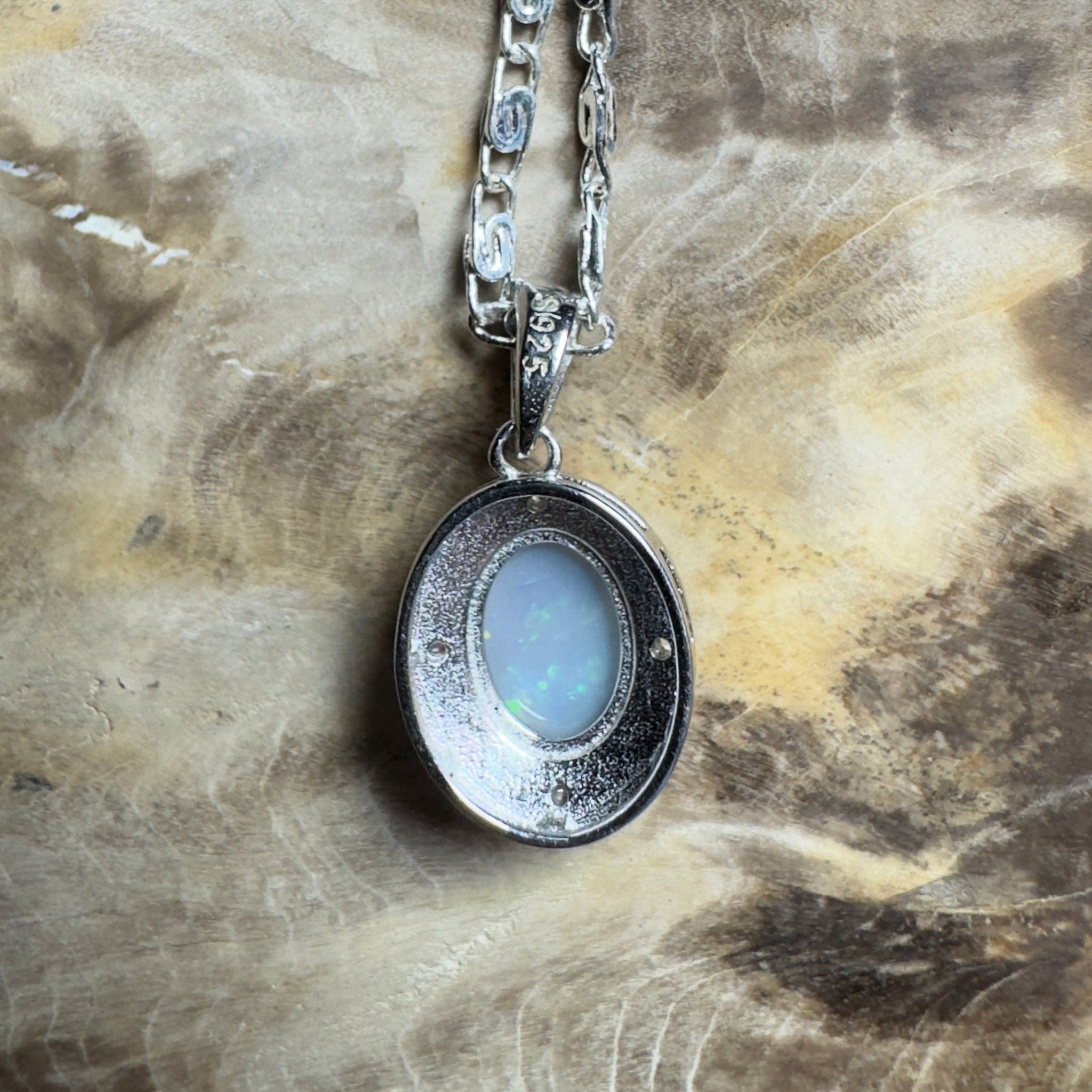 The Cradle Mountain Call ~ 0.9ct Lightning Ridge Opal 925 Silver Pendant