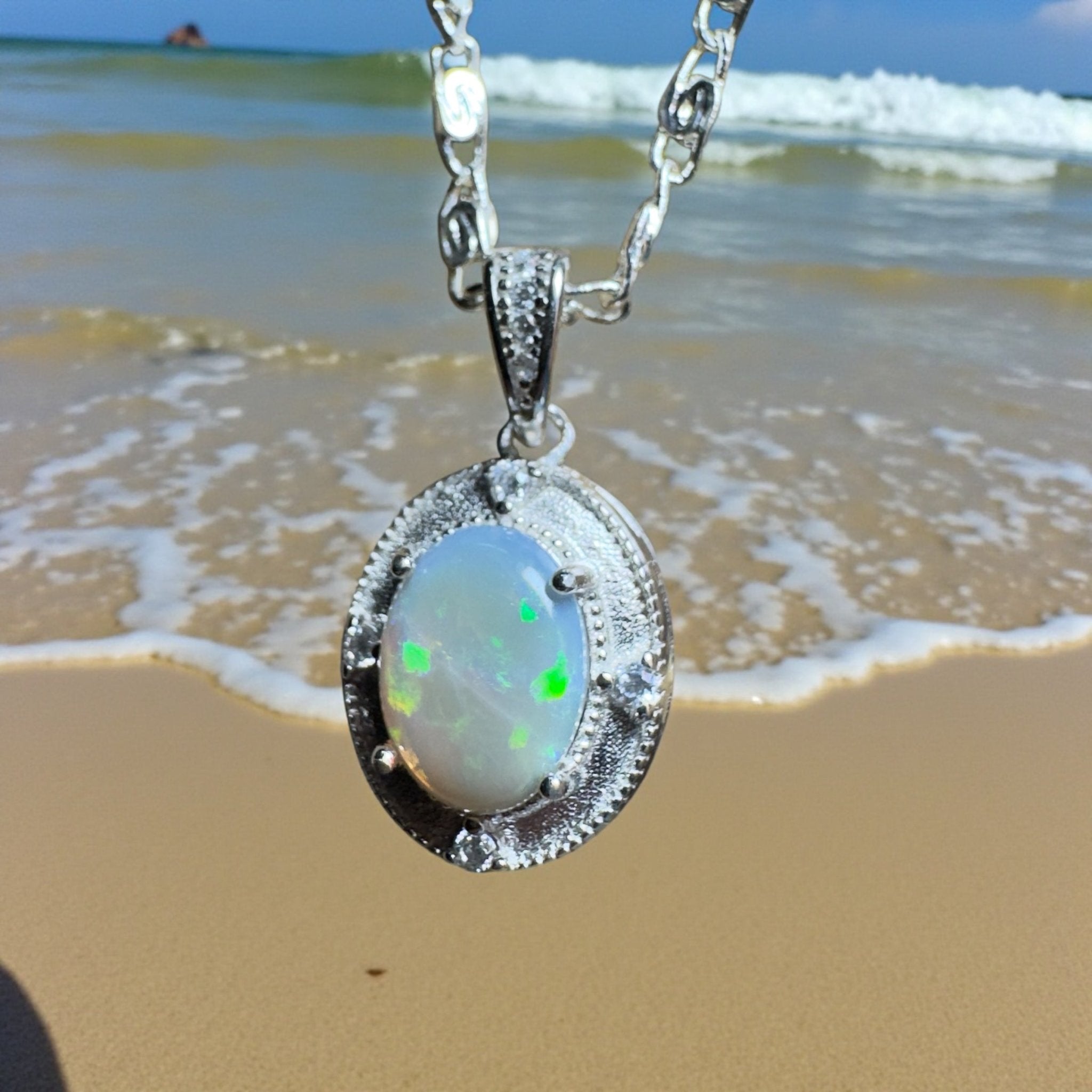 The Cradle Mountain Call ~ 0.9ct Lightning Ridge Opal 925 Silver Pendant