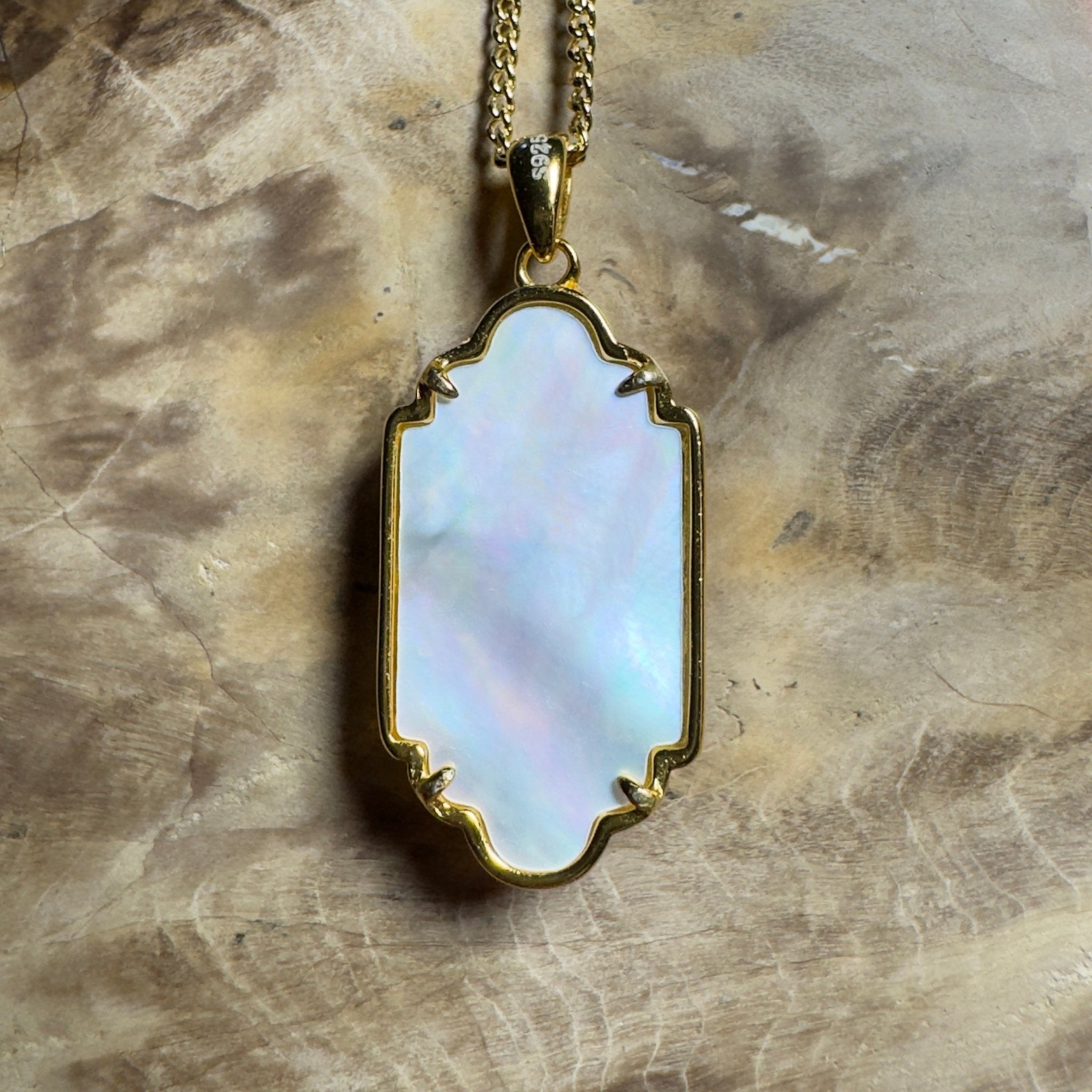 The Glasshouse Glow ~ 0.4ct Solid Coober Pedy Opal Gold Coated 925 Silver Pendant
