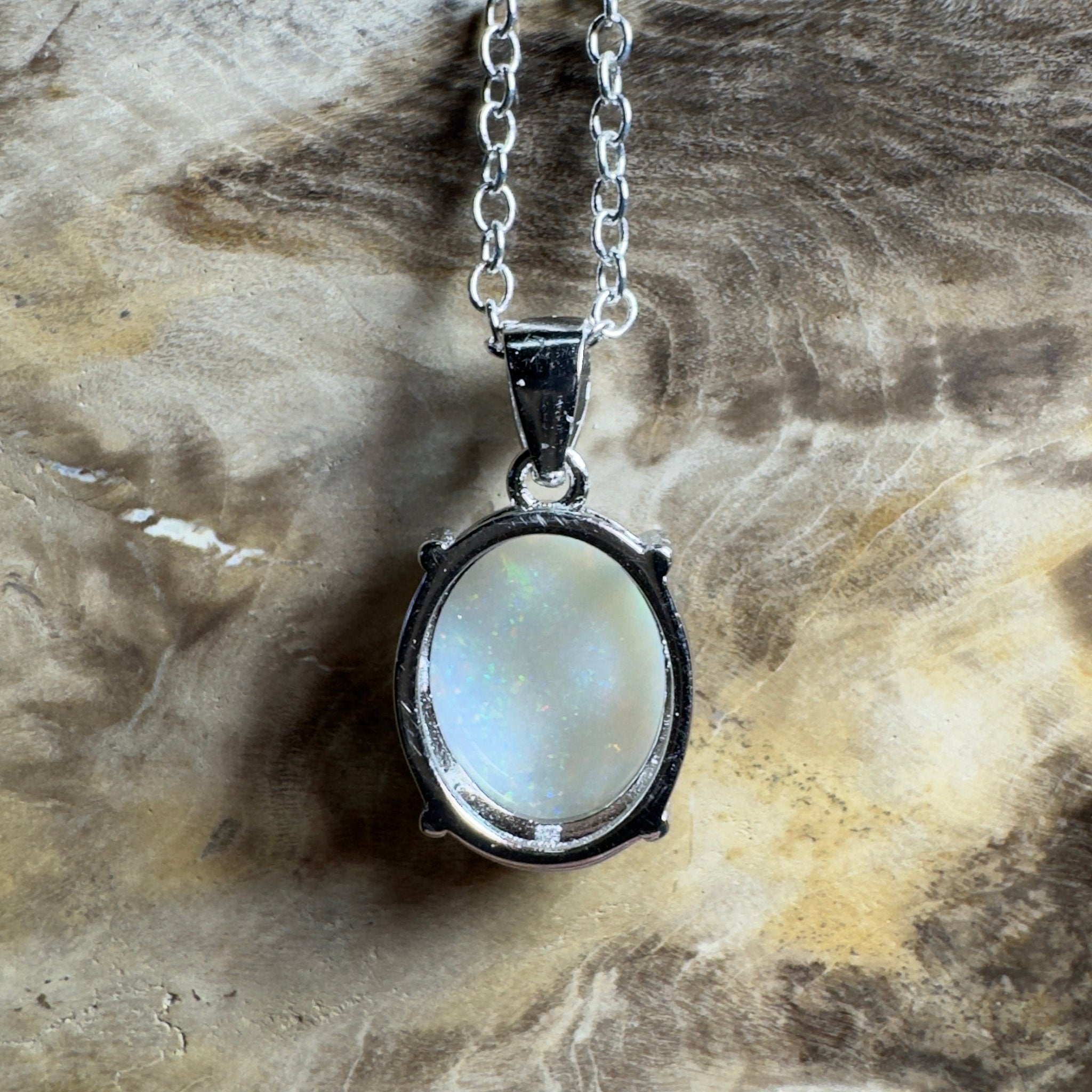 The Great Ocean Road Solitaire ~ 1.6ct Coober Pedy Opal 925 Silver Pendant