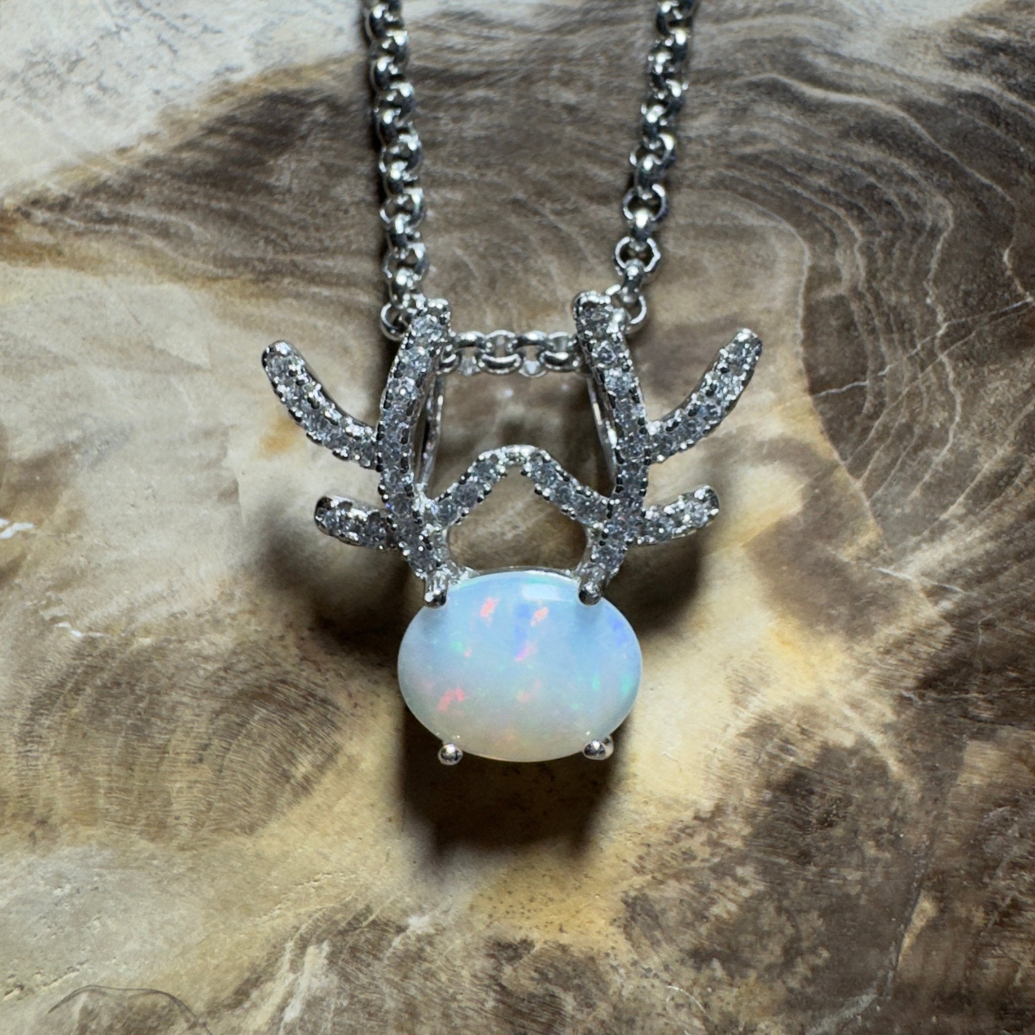 The Hamersley Range ~ 0.8ct Coober Pedy Opal 925 Silver Pendant