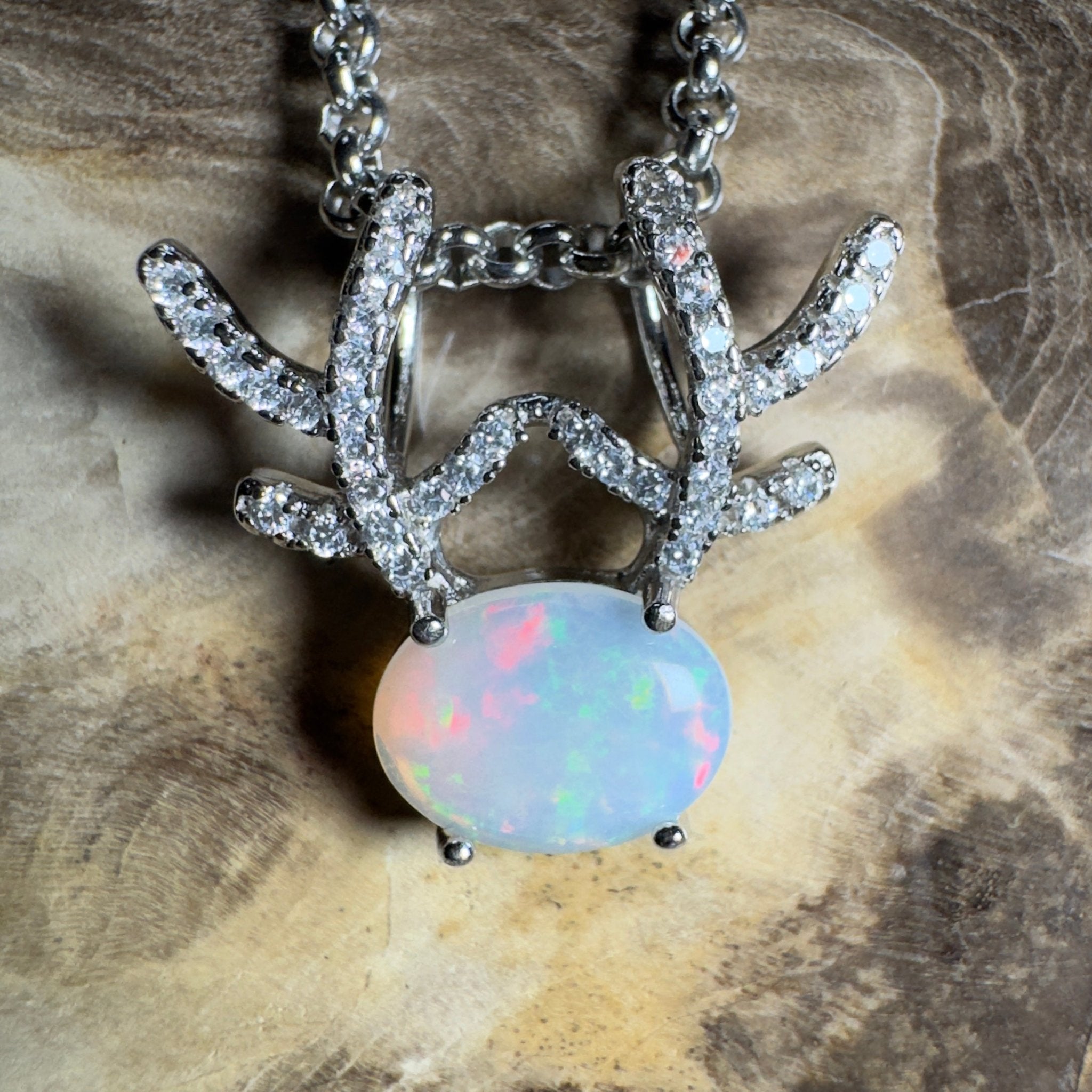 The Hamersley Range ~ 0.8ct Coober Pedy Opal 925 Silver Pendant