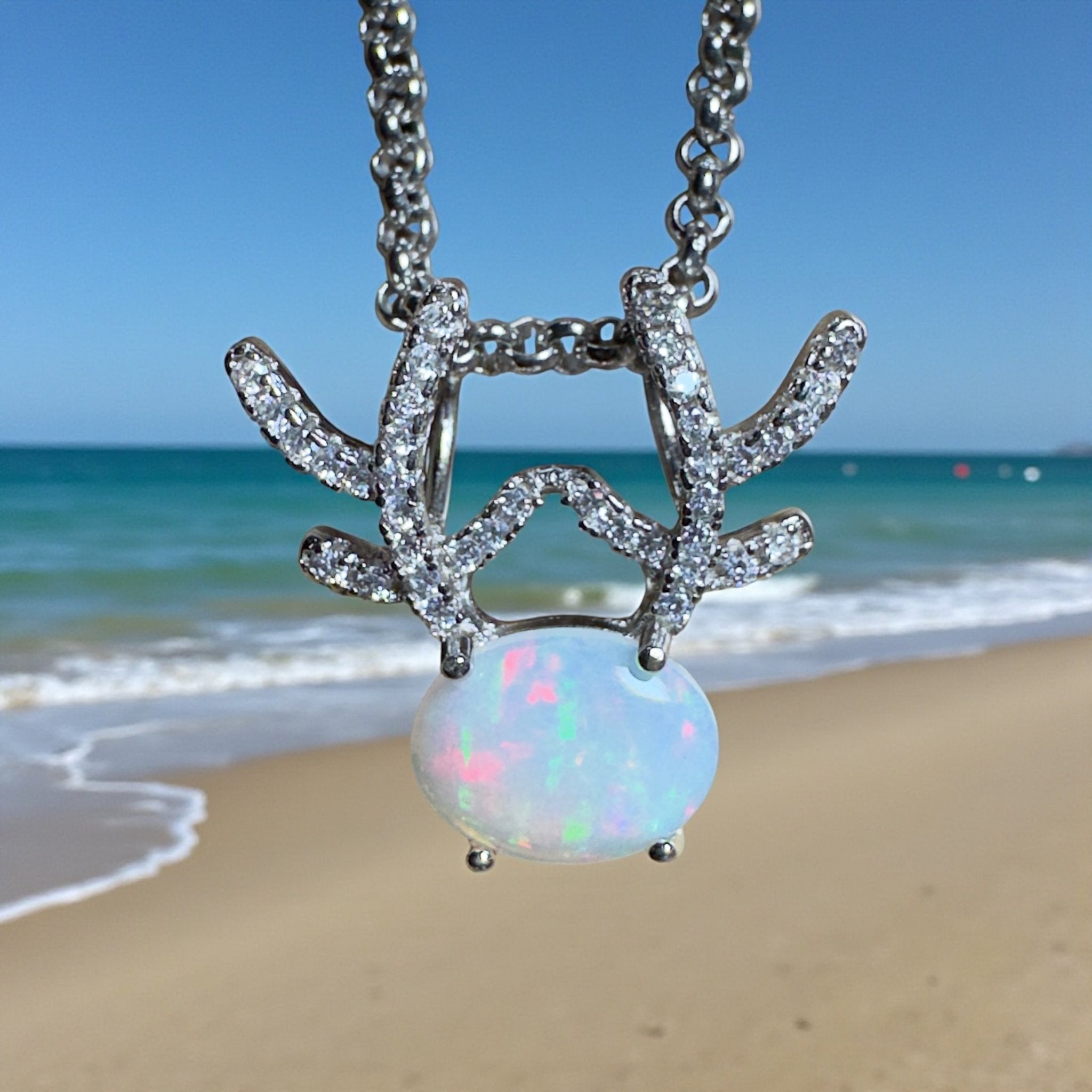 The Hamersley Range ~ 0.8ct Coober Pedy Opal 925 Silver Pendant