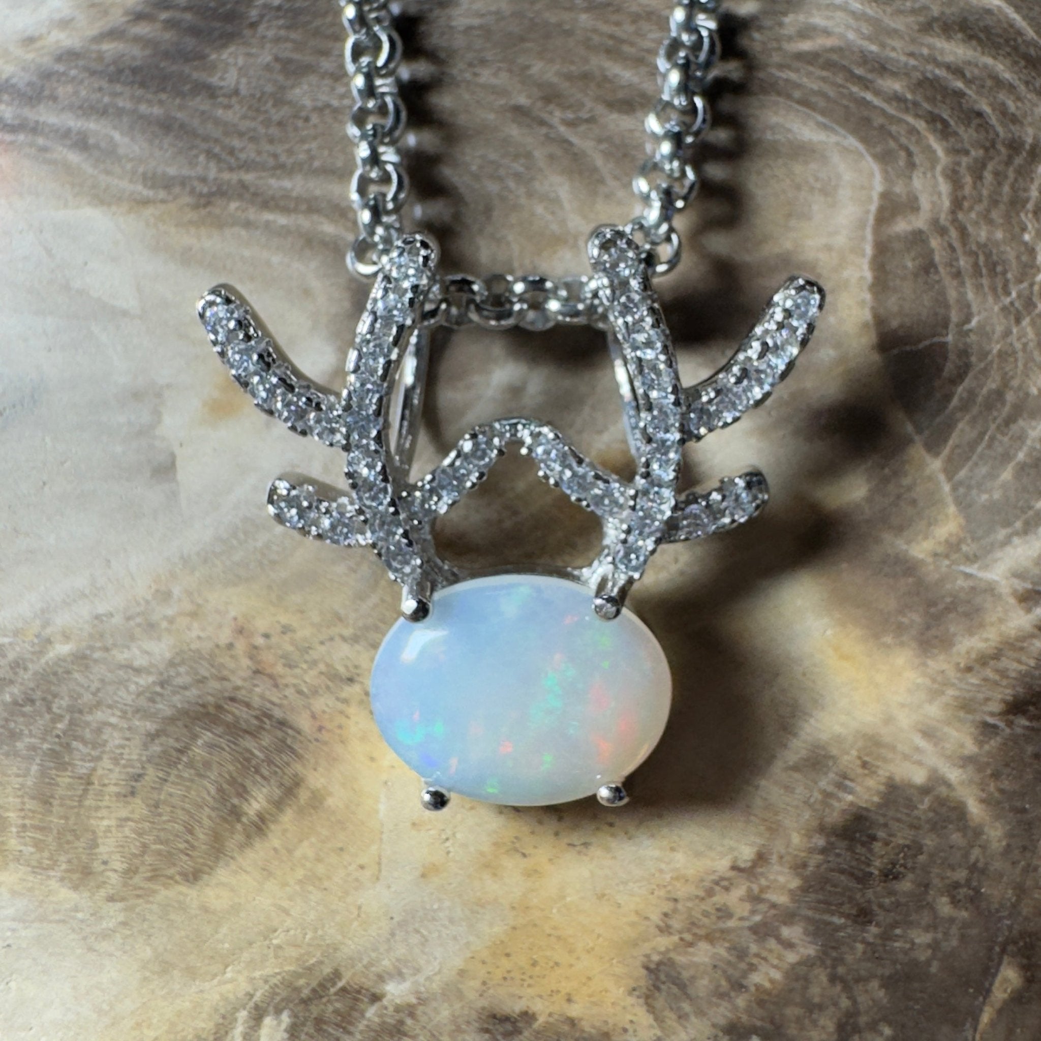 The Hamersley Range ~ 0.8ct Coober Pedy Opal 925 Silver Pendant