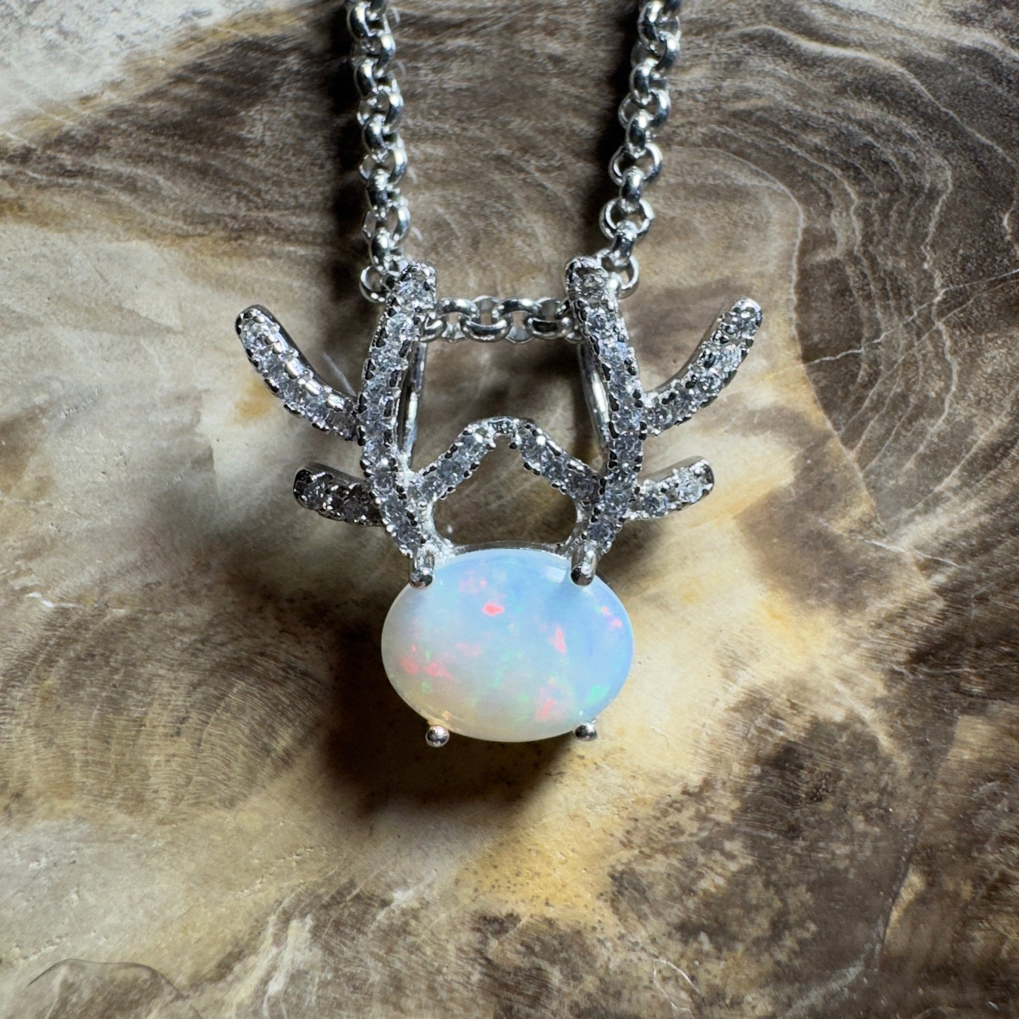 The Hamersley Range ~ 0.8ct Coober Pedy Opal 925 Silver Pendant