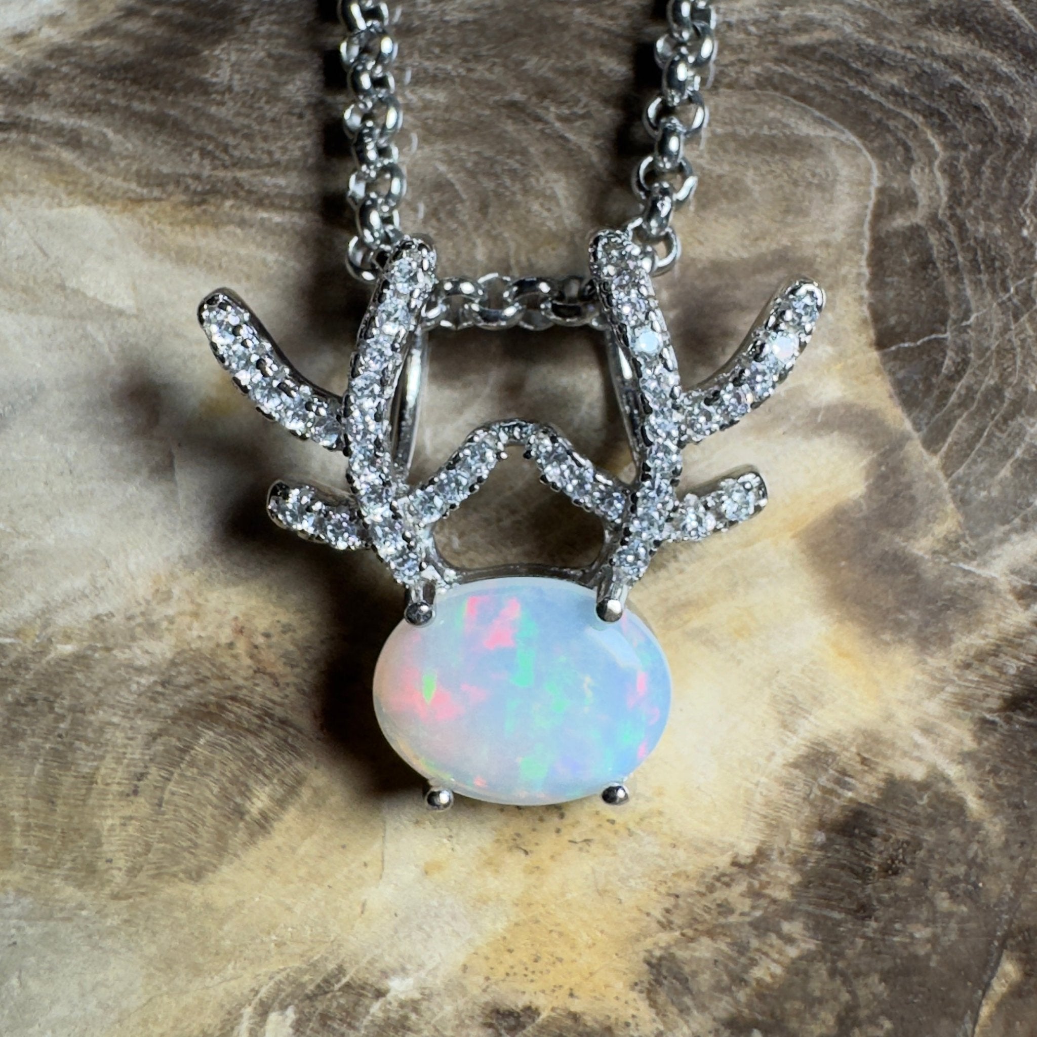 The Hamersley Range ~ 0.8ct Coober Pedy Opal 925 Silver Pendant