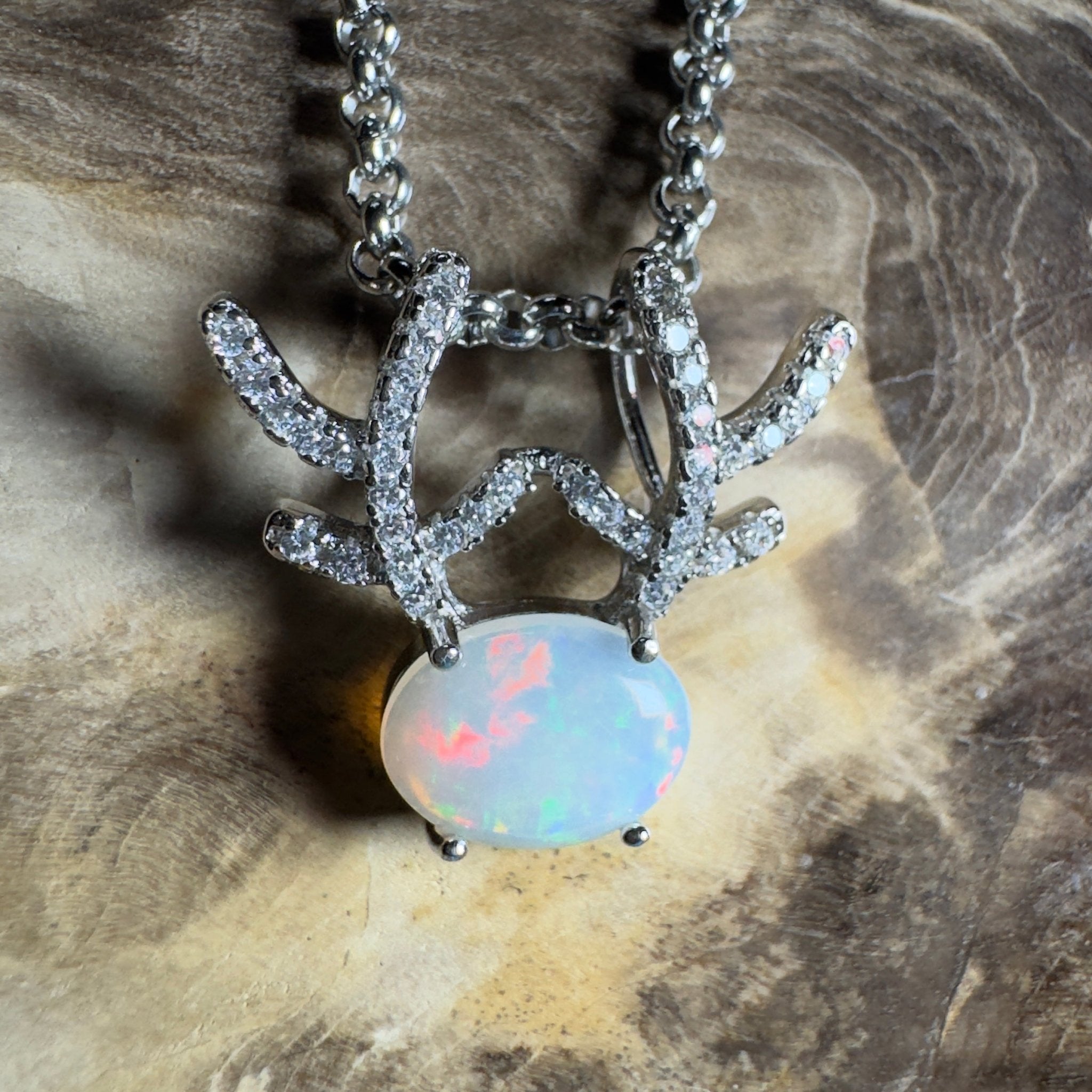 The Hamersley Range ~ 0.8ct Coober Pedy Opal 925 Silver Pendant