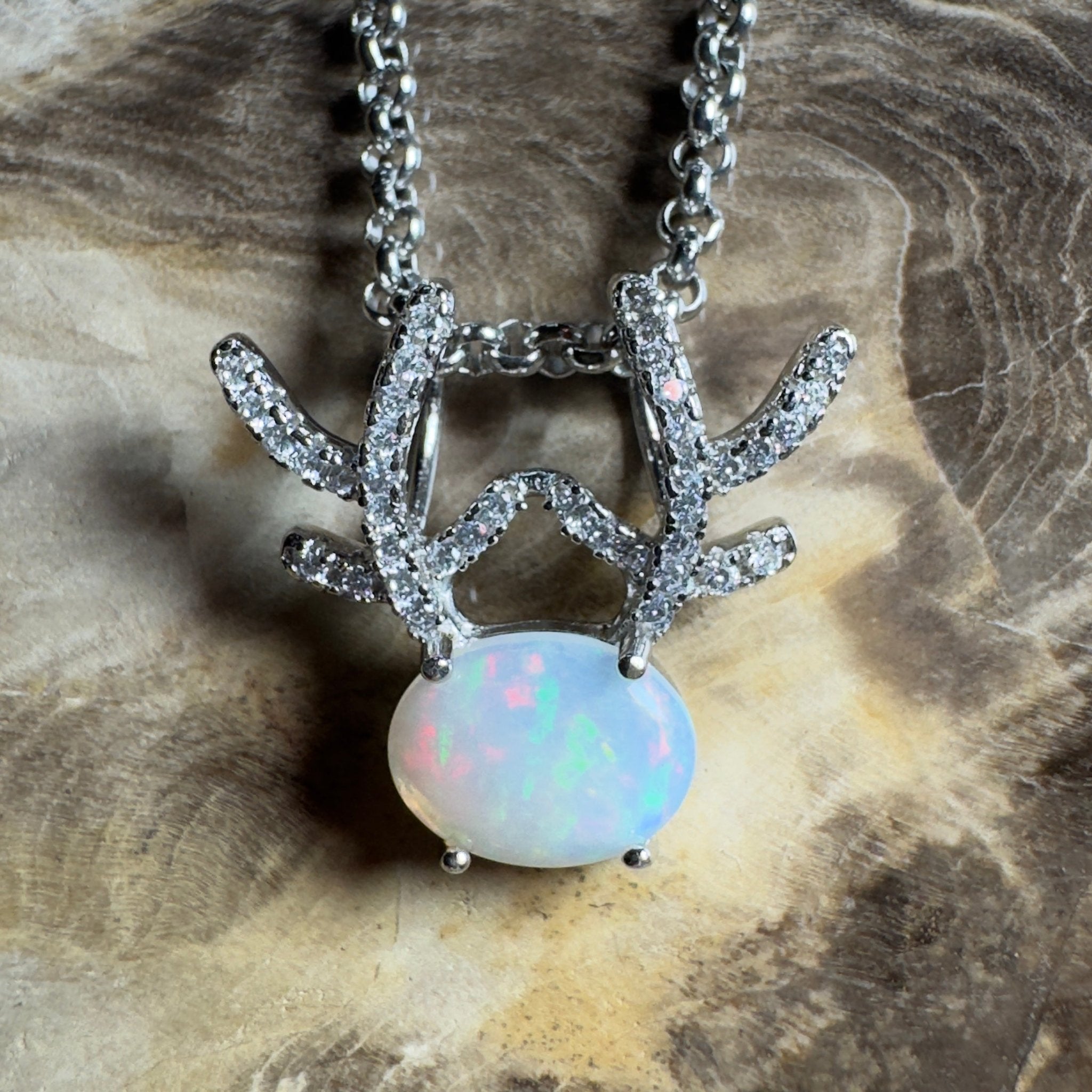 The Hamersley Range ~ 0.8ct Coober Pedy Opal 925 Silver Pendant