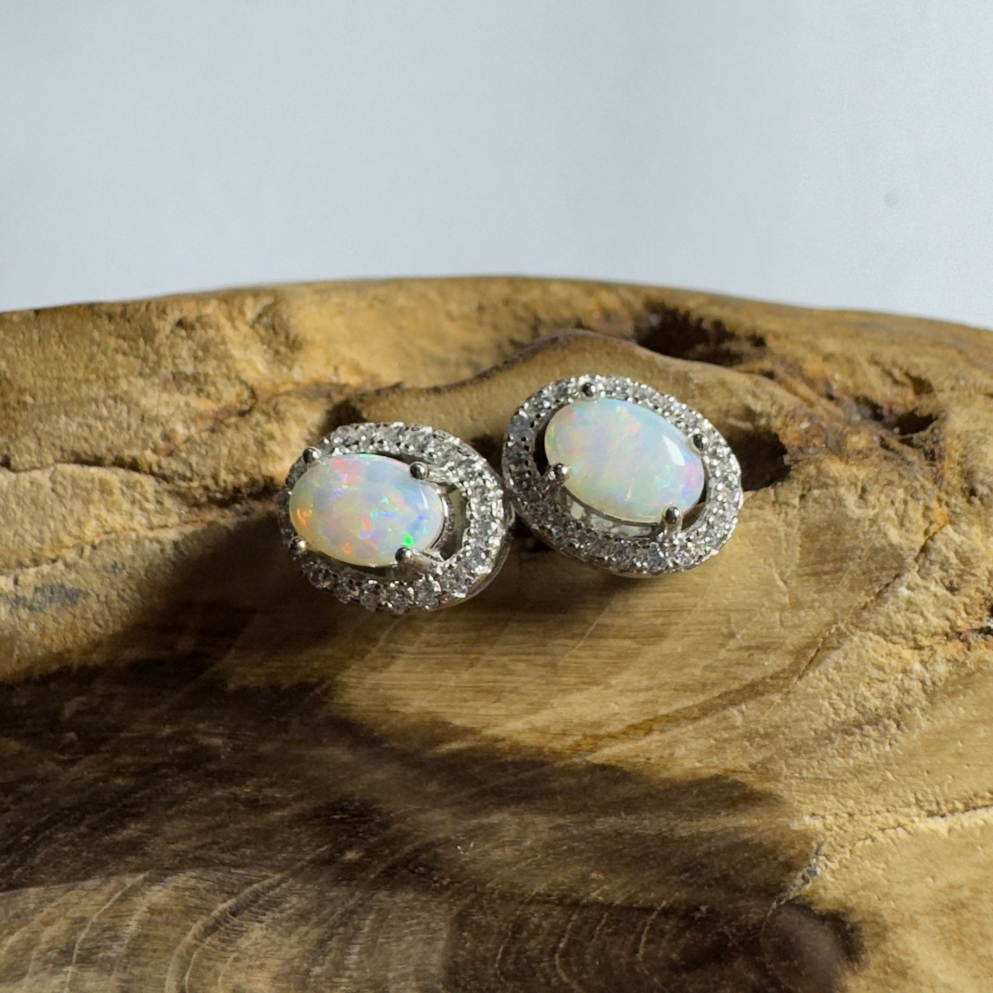 The Kakadu Cascade ~ 0.6ct Coober Pedy Opal Sterling Silver Earrings