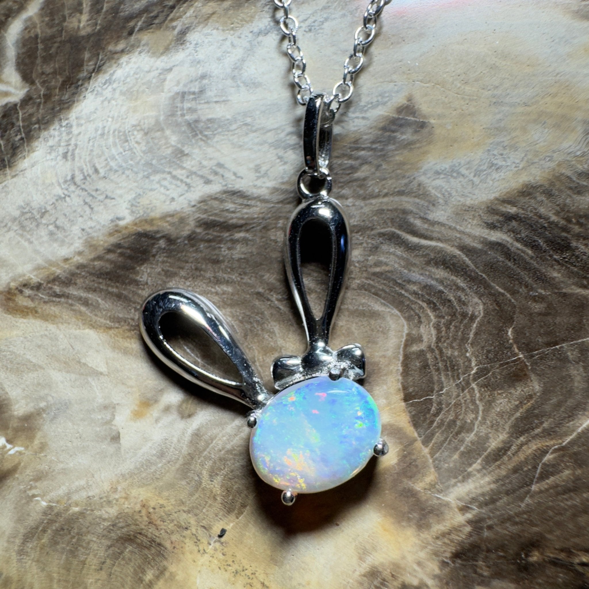 The Ningaloo Hop ~ 1.2ct Lightning Ridge Opal 925 Silver Pendant