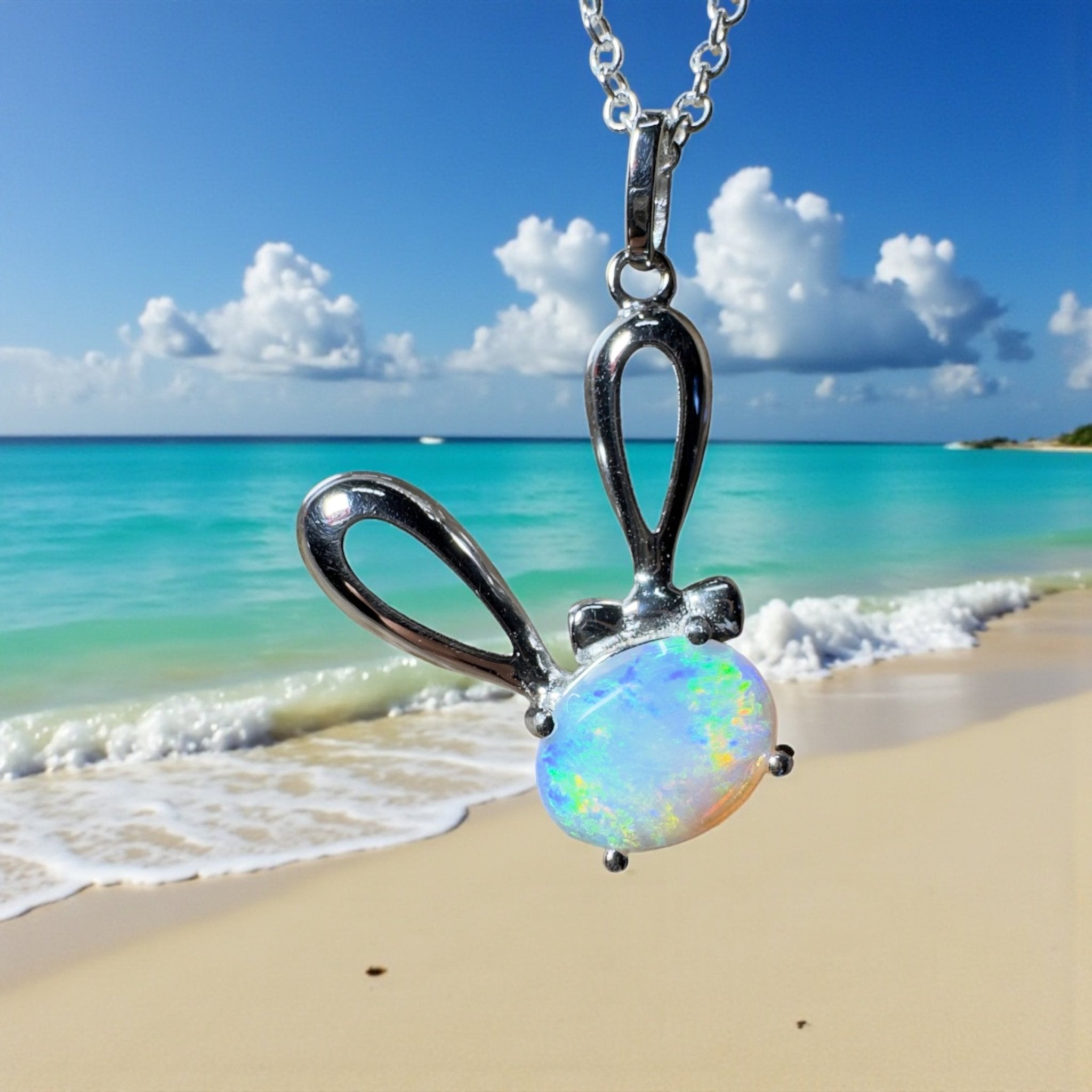 The Ningaloo Hop ~ 1.2ct Lightning Ridge Opal 925 Silver Pendant