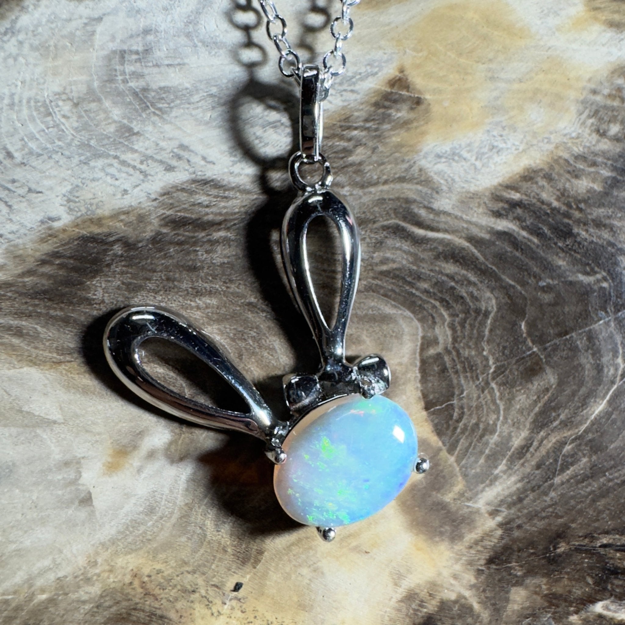 The Ningaloo Hop ~ 1.2ct Lightning Ridge Opal 925 Silver Pendant