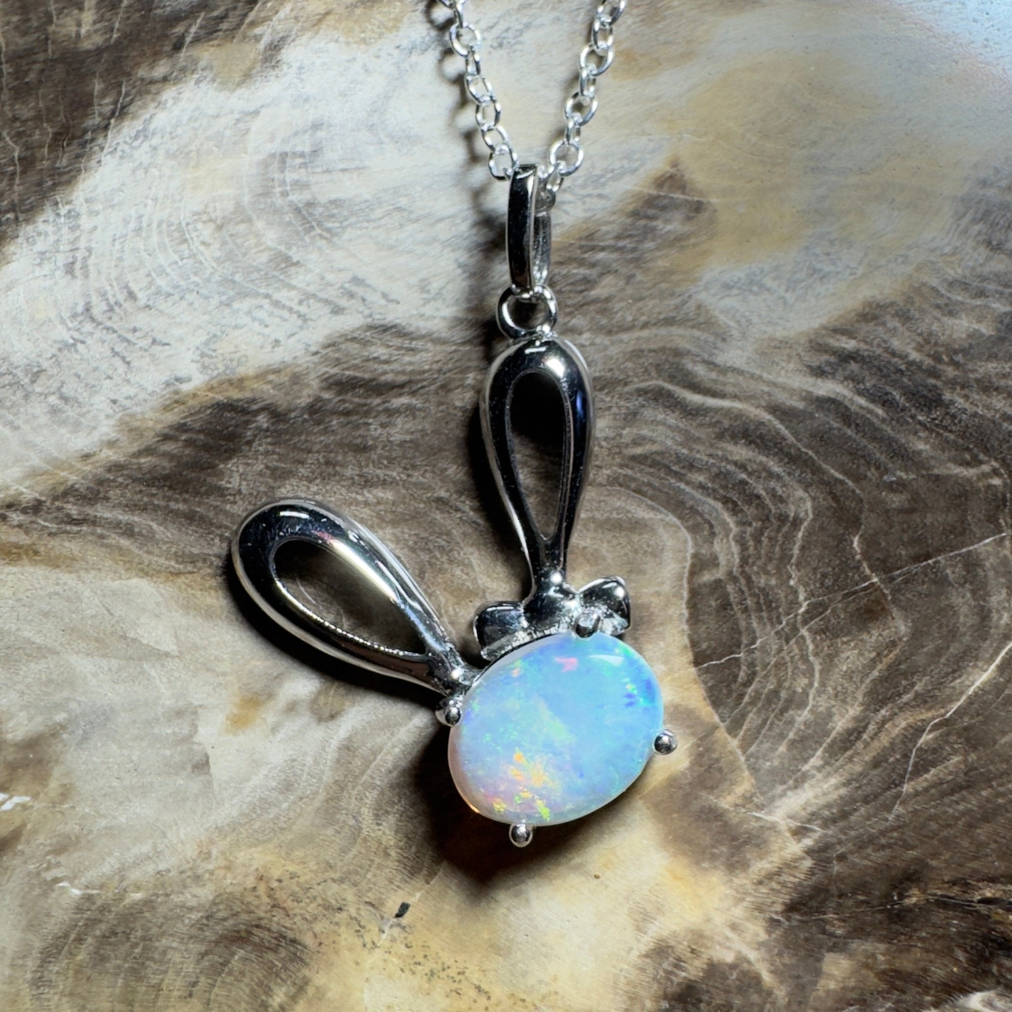 The Ningaloo Hop ~ 1.2ct Lightning Ridge Opal 925 Silver Pendant