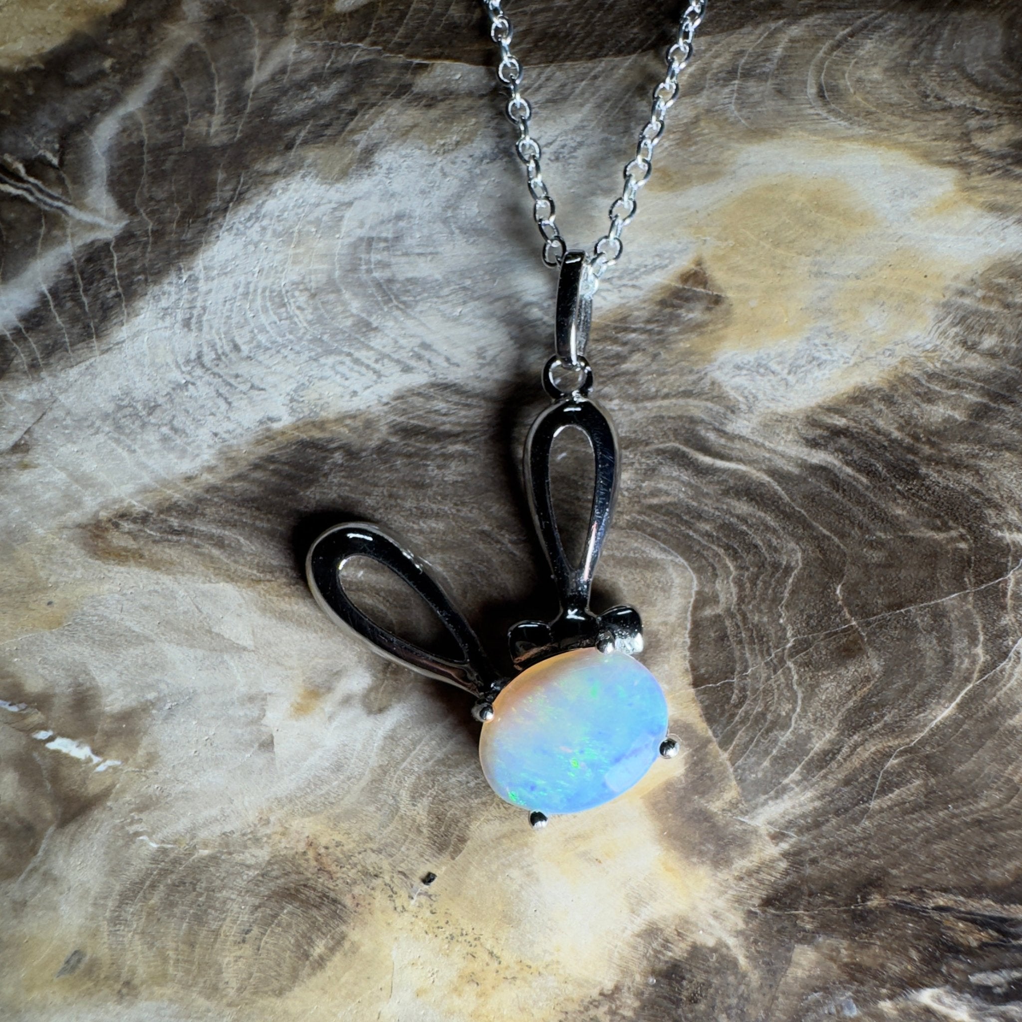 The Ningaloo Hop ~ 1.2ct Lightning Ridge Opal 925 Silver Pendant