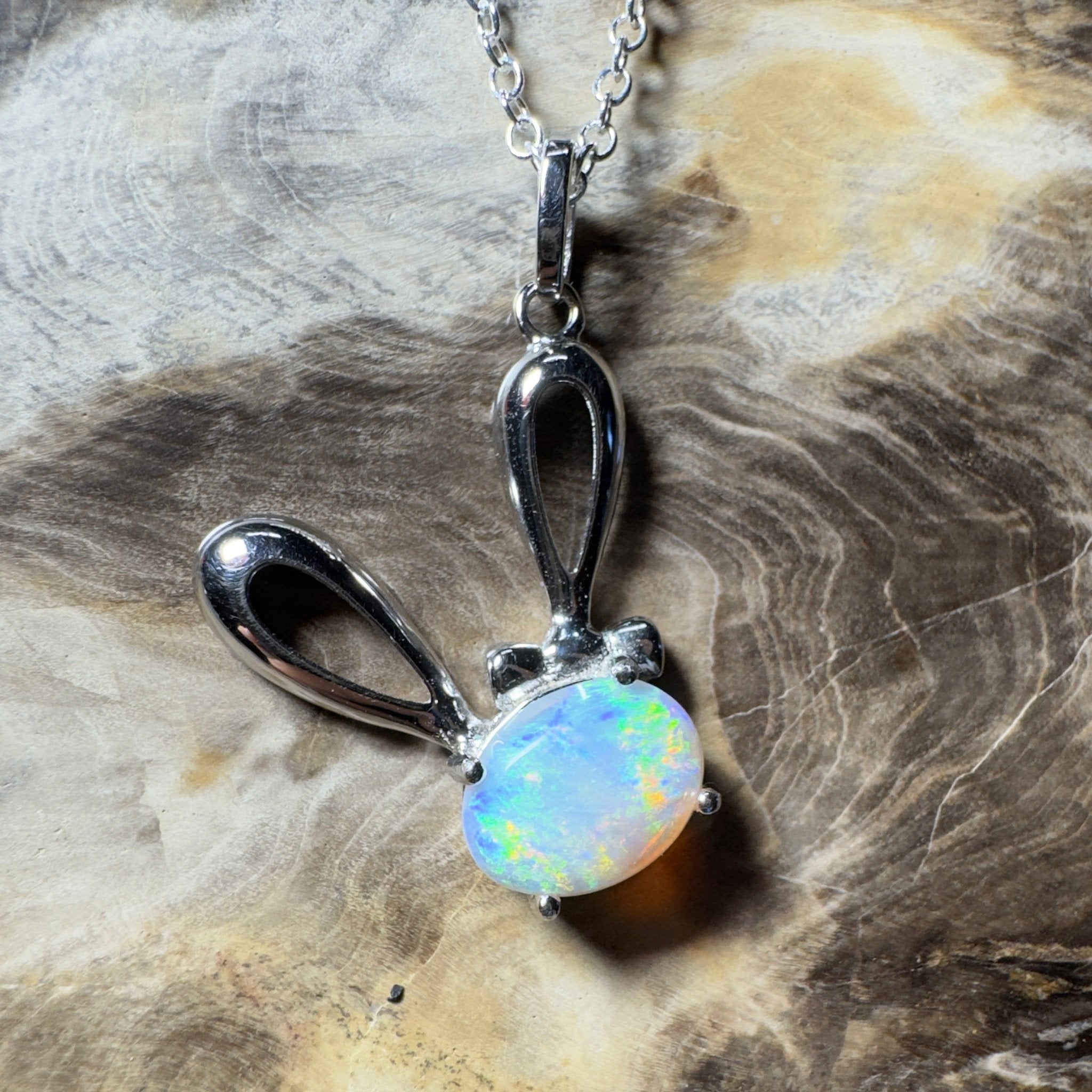 The Ningaloo Hop ~ 1.2ct Lightning Ridge Opal 925 Silver Pendant