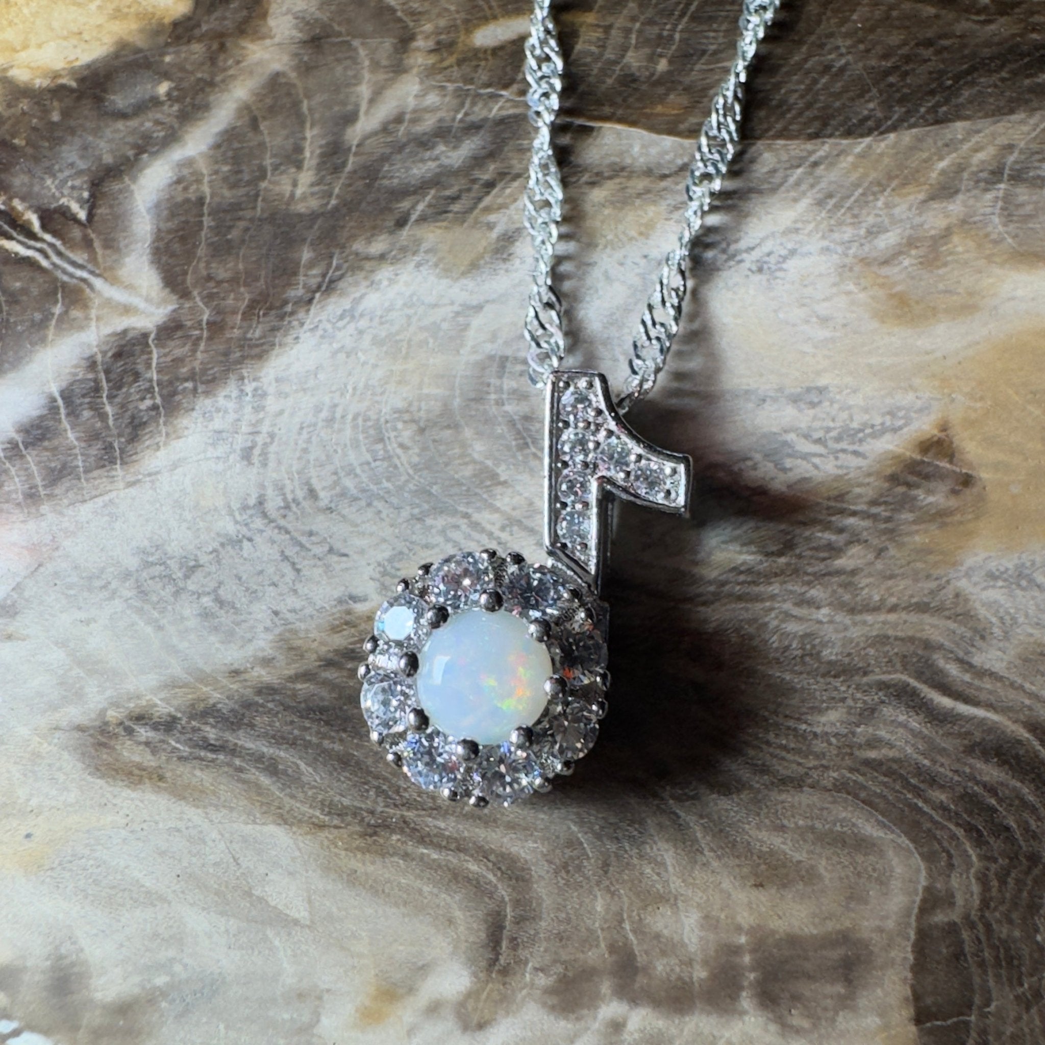 The Shark Bay Shimmer ~ 0.4ct Coober Pedy Opal Sterling Silver Pendant