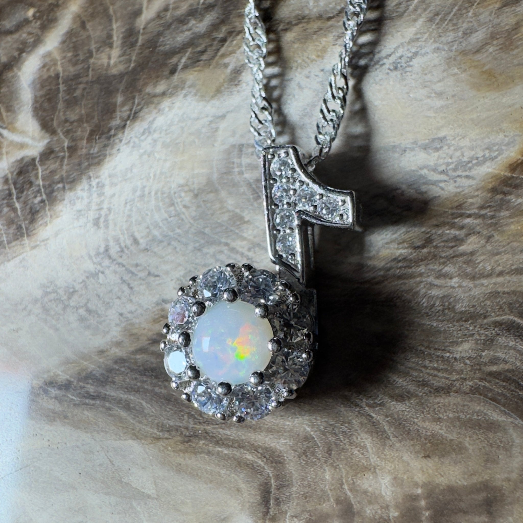 The Shark Bay Shimmer ~ 0.4ct Coober Pedy Opal Sterling Silver Pendant