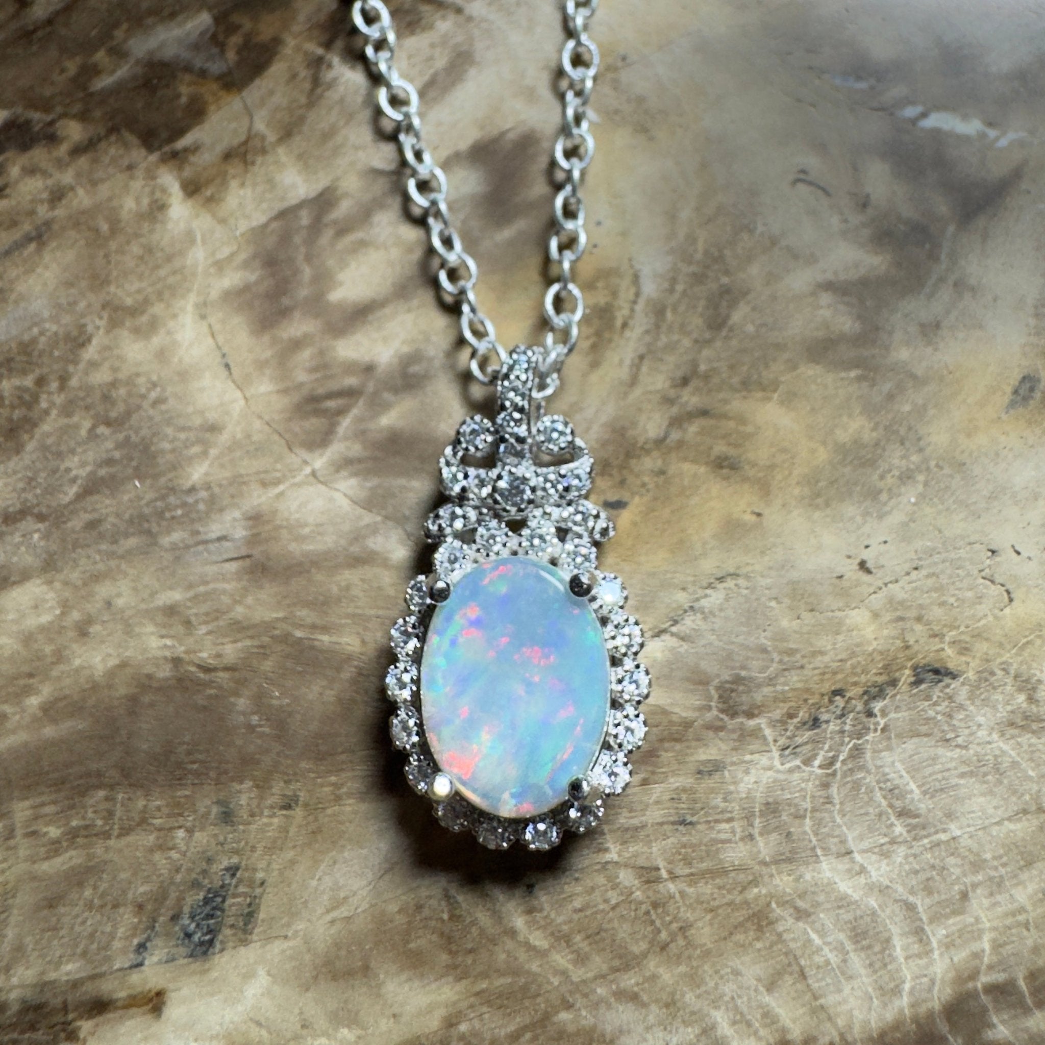 The Twelve Apostles Solitaire ~ 1.2ct Coober Pedy Opal 925 Silver Pendant