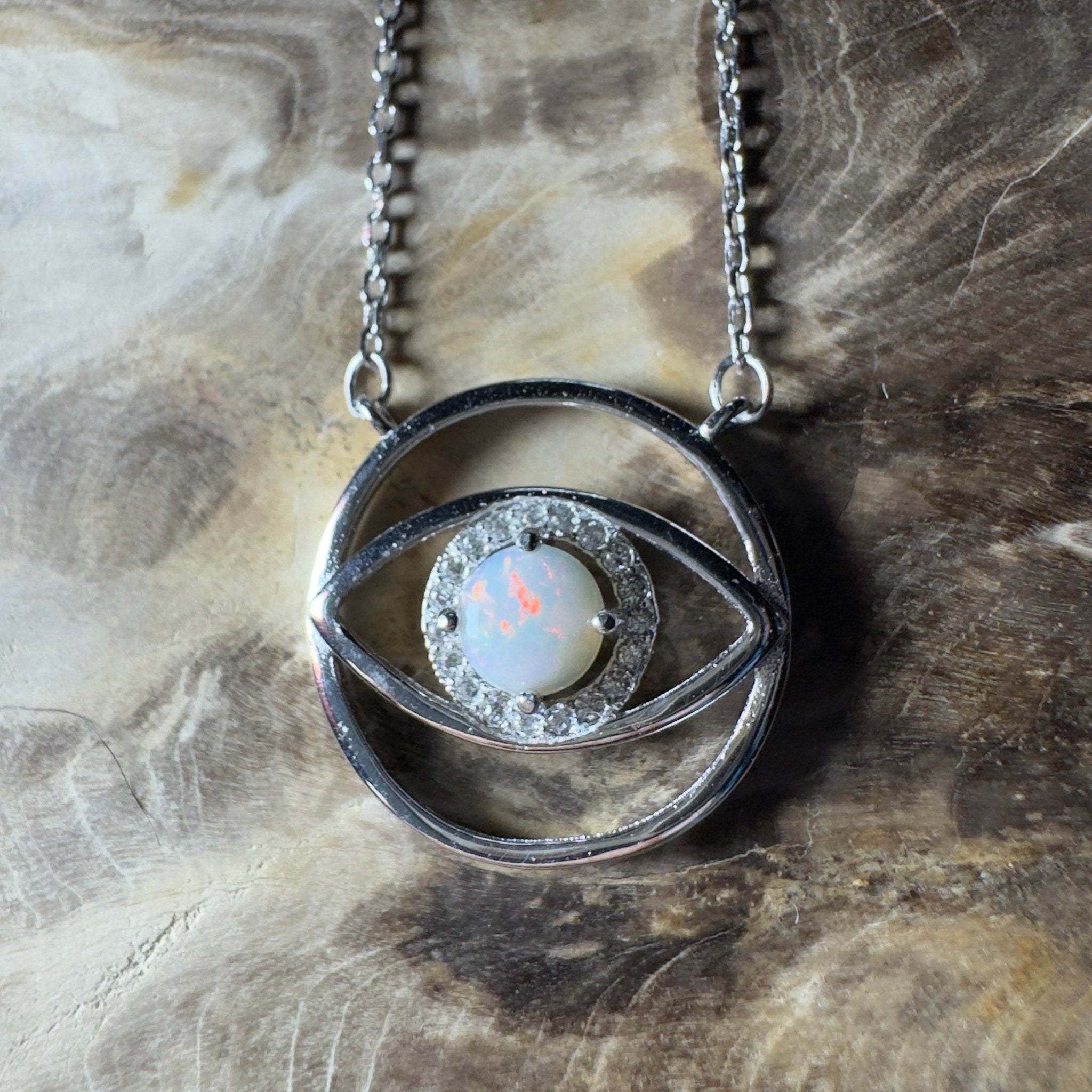 The Wilpena Pound ~ 0.4ct Coober Pedy Opal 925 Silver Pendant