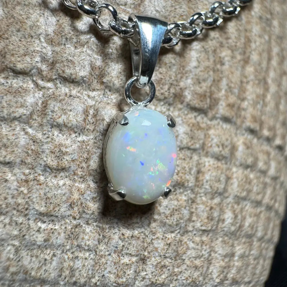 Handcrafted 0.9ct Solid Coober Pedy Opal pendant necklace from Three Sisters Shine collection