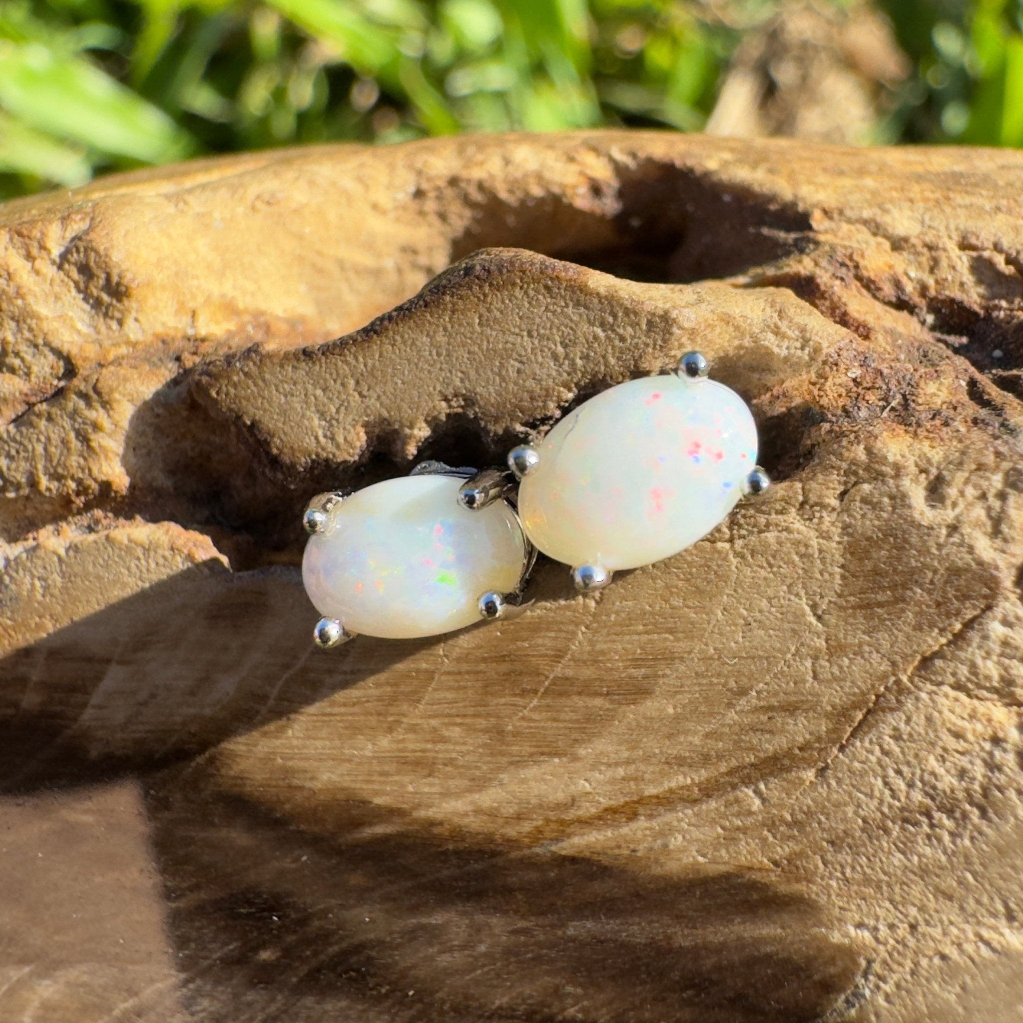 Toorale Light ~ 0.6ct Coober Pedy Opal Sterling Silver Earrings