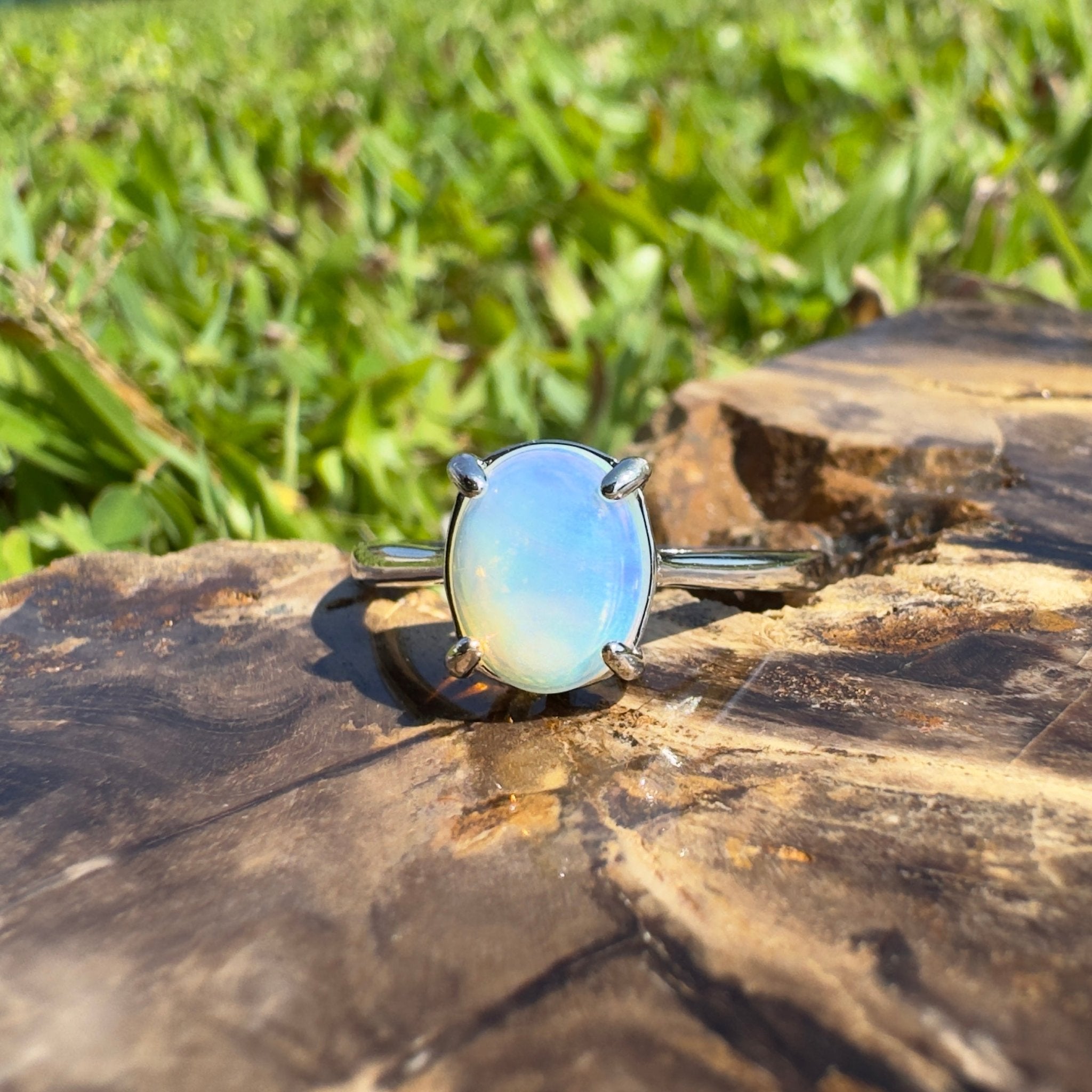 Whale Song Reach ~ 0.8ct Solid Lightning Ridge Opal 925 Silver Ring