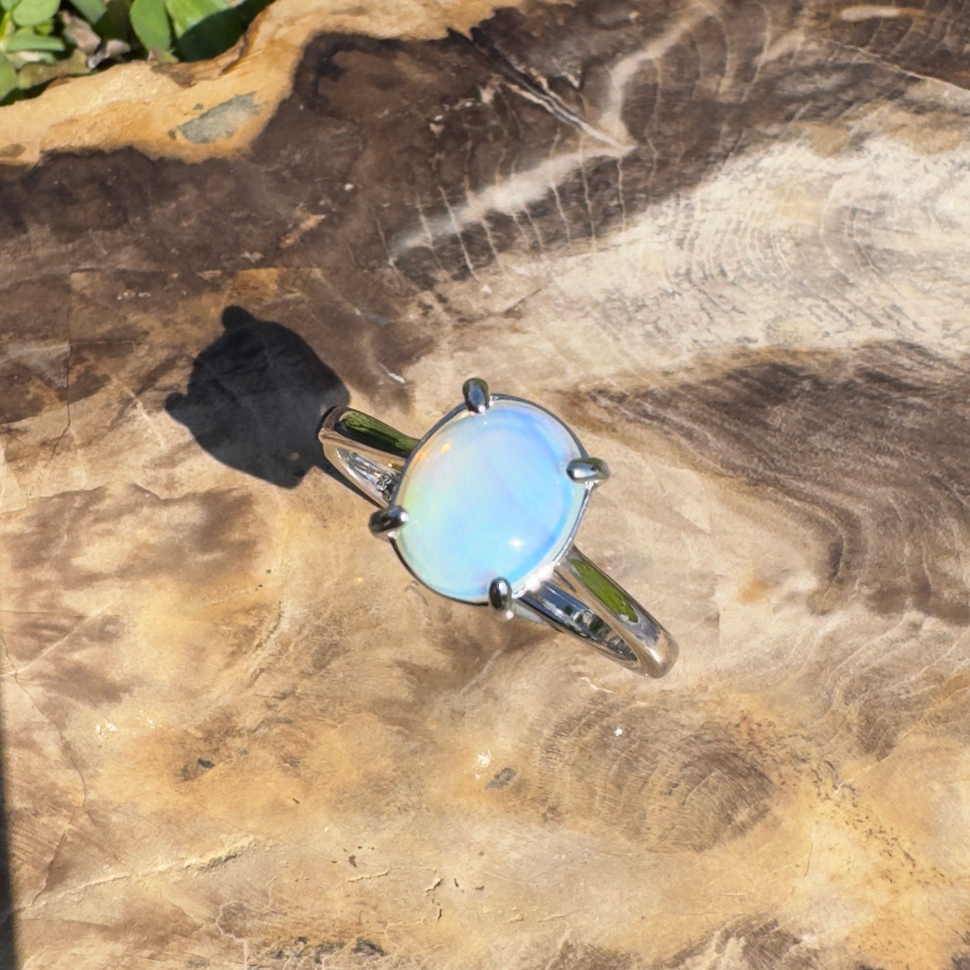 Whale Song Reach ~ 0.8ct Solid Lightning Ridge Opal 925 Silver Ring