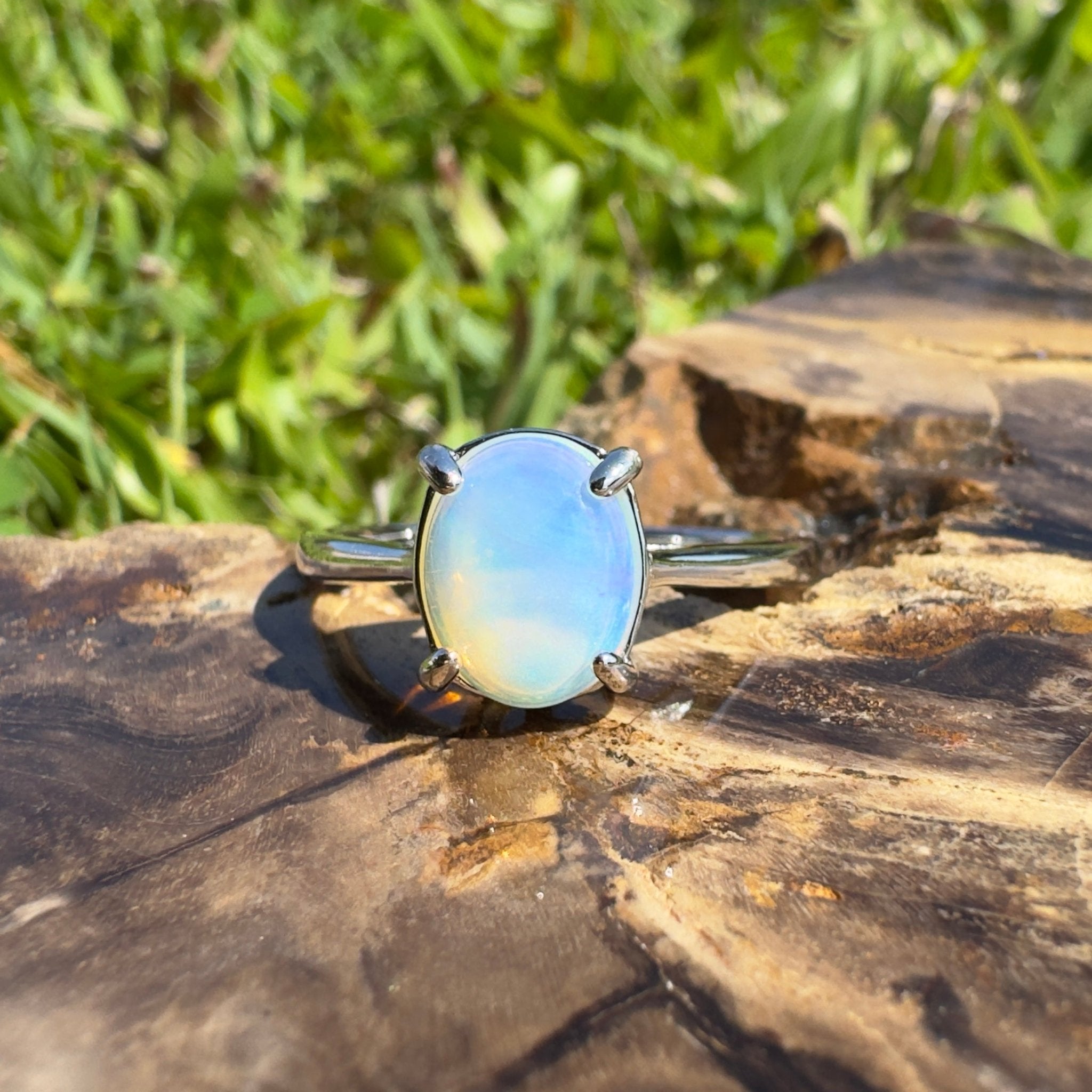 Whale Song Reach ~ 0.8ct Solid Lightning Ridge Opal 925 Silver Ring