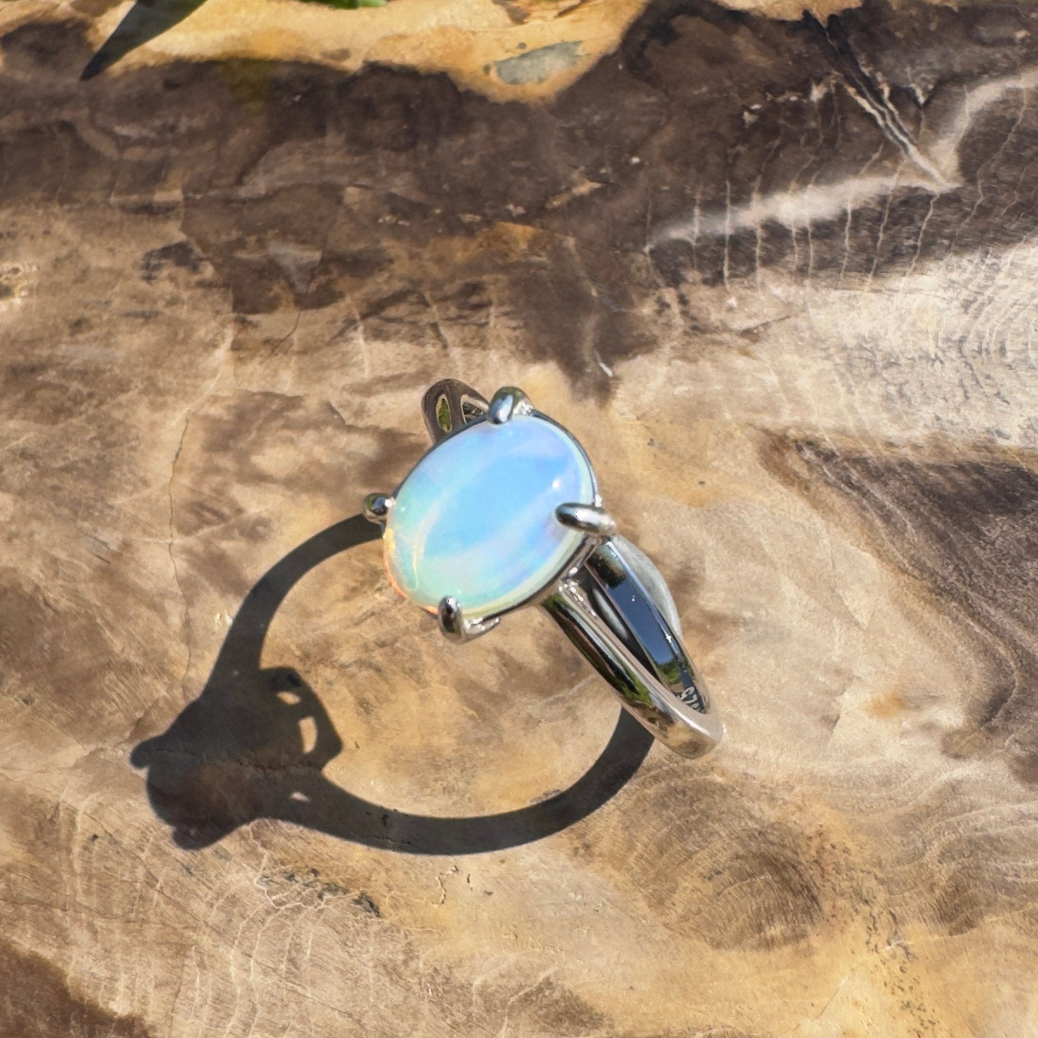 Whale Song Reach ~ 0.8ct Solid Lightning Ridge Opal 925 Silver Ring