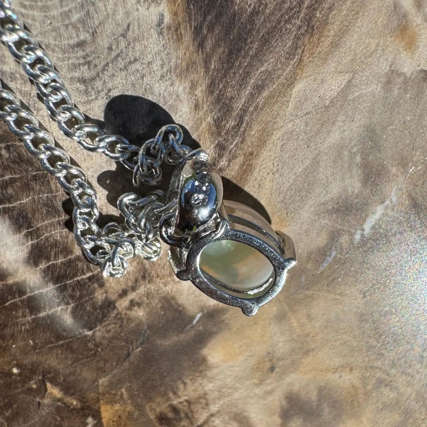 ‘Whitsunday Spray' ~ Handcrafted 0.9ct Solid Coober Pedy Opal 925 Sterling Silver Necklace