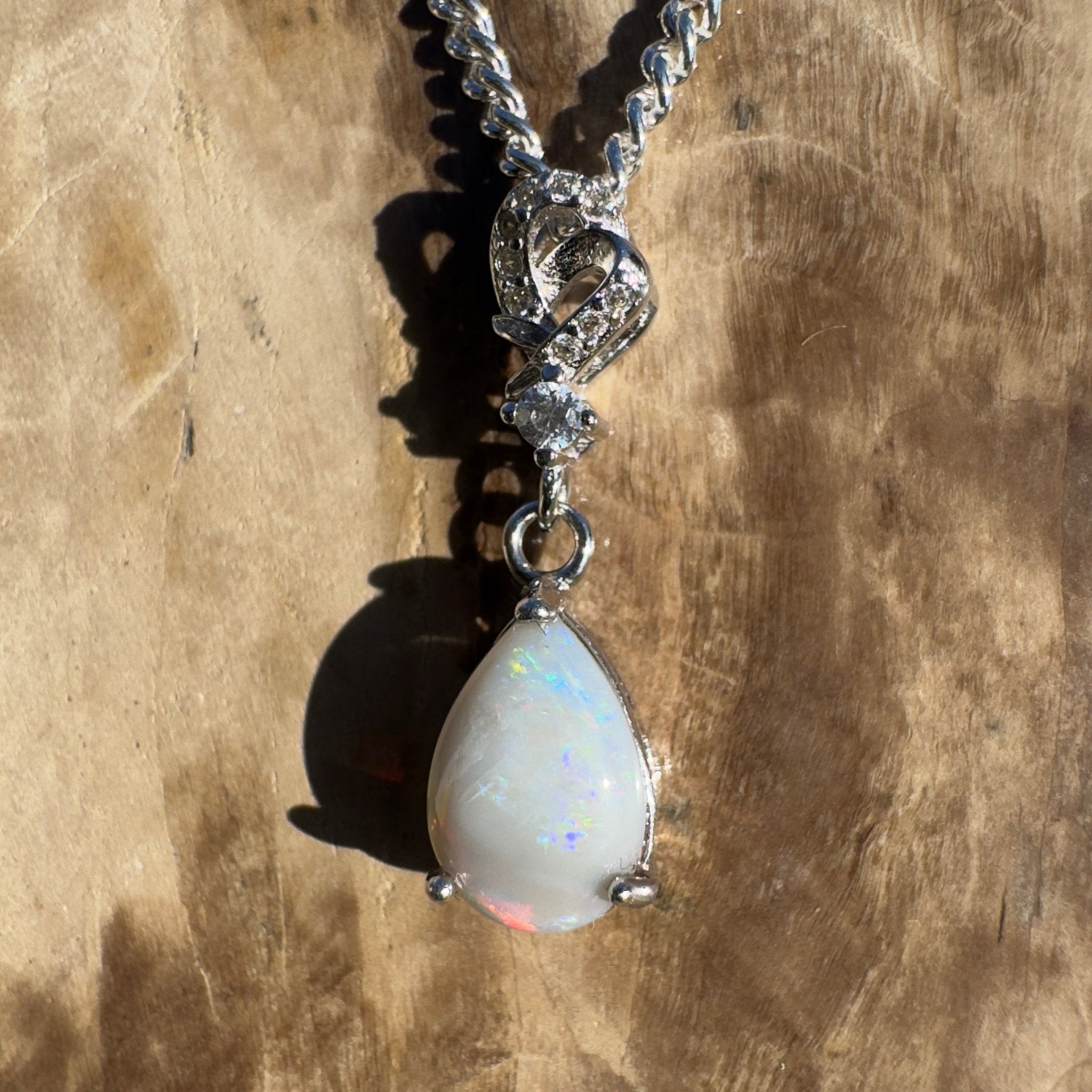 William Creek Whisper ~ 0.8ct Coober Pedy Opal 925 Silver Pendant