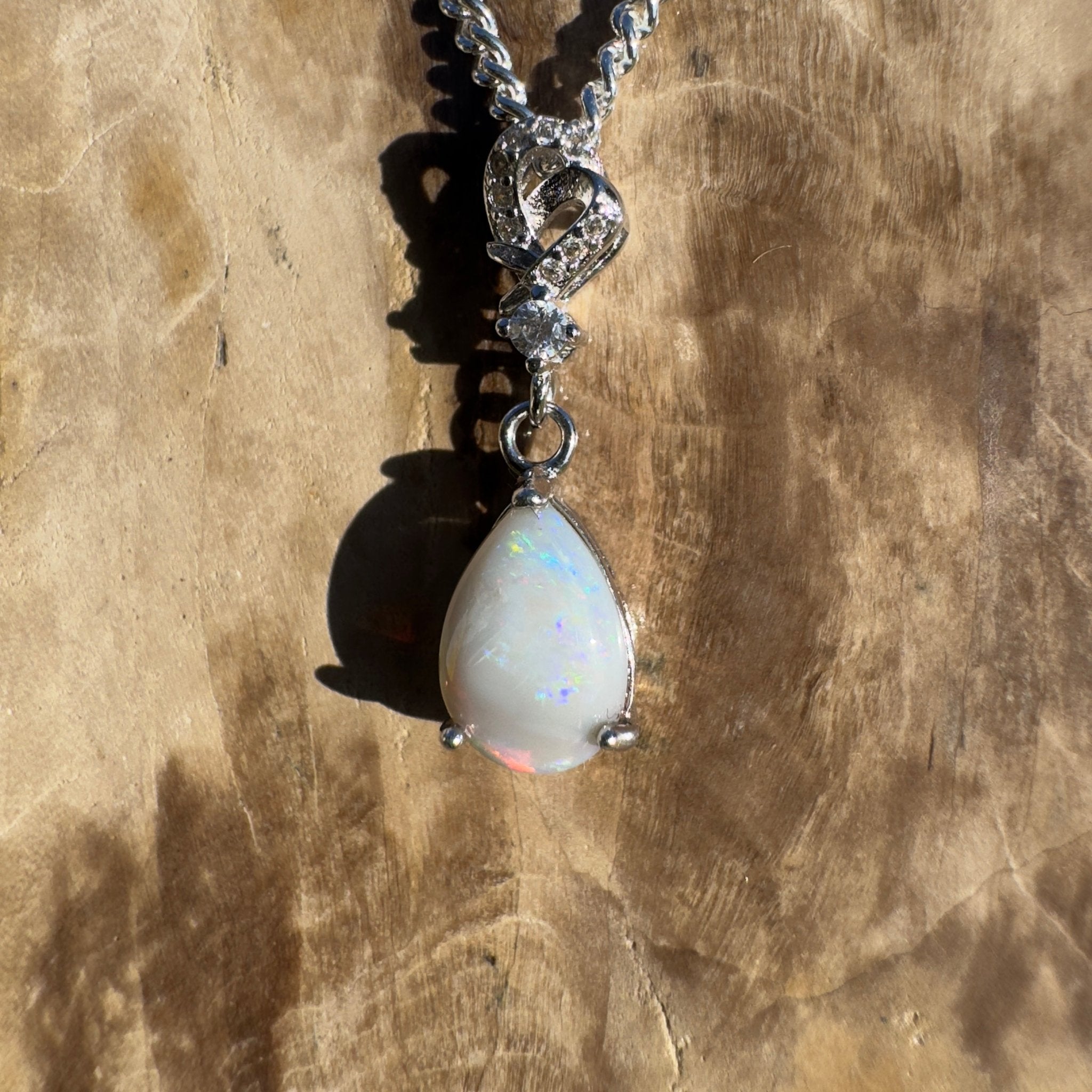 William Creek Whisper ~ 0.8ct Coober Pedy Opal 925 Silver Pendant