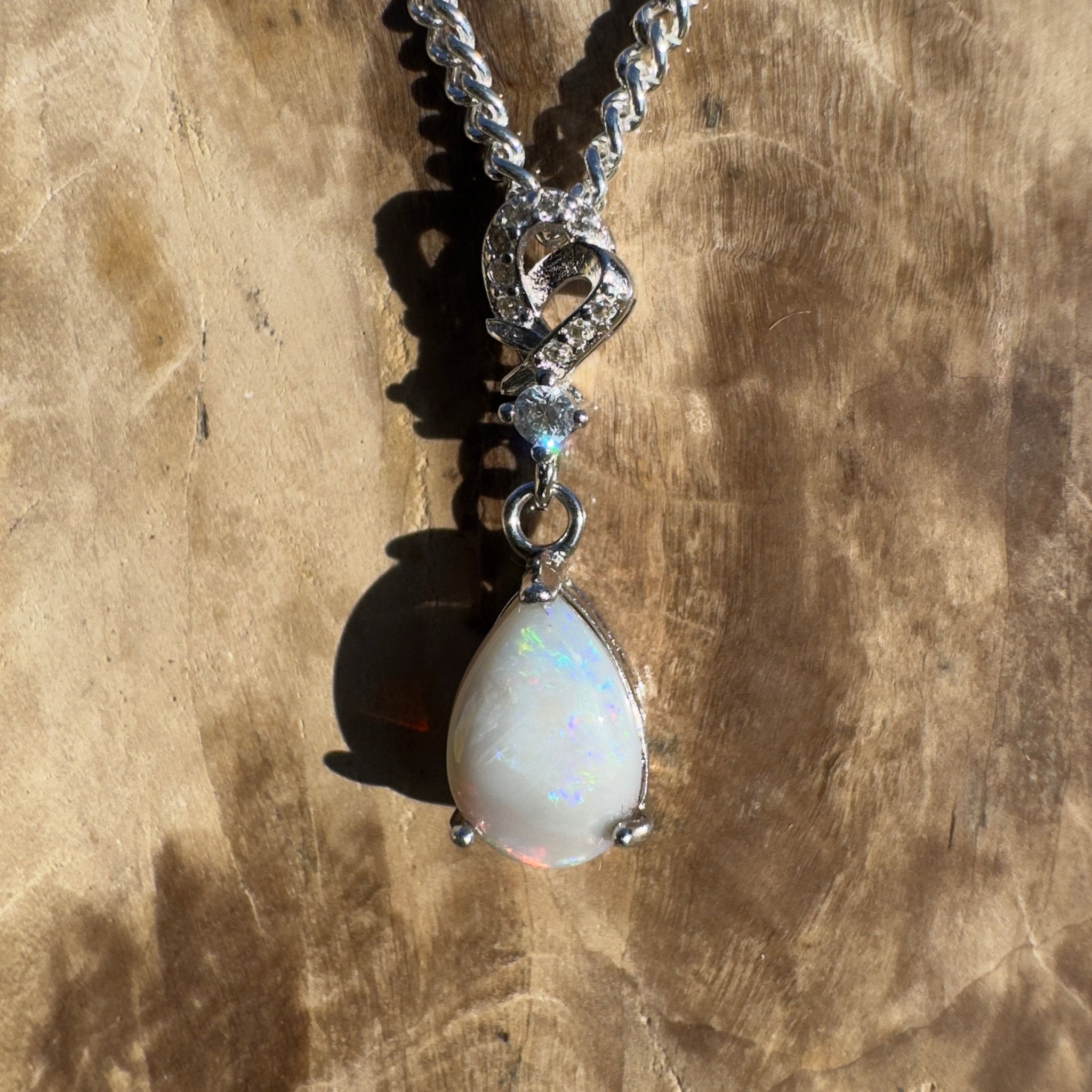 William Creek Whisper ~ 0.8ct Coober Pedy Opal 925 Silver Pendant