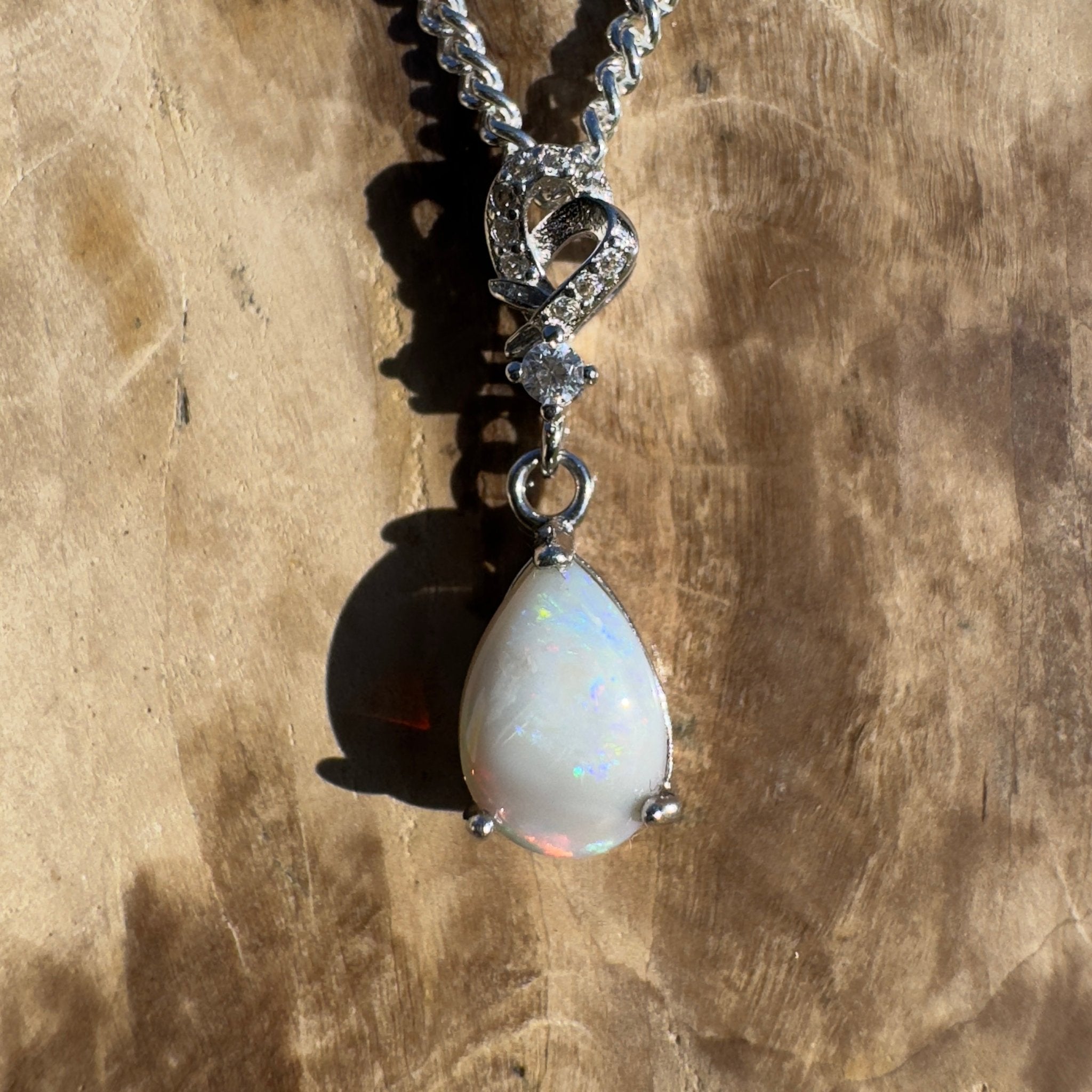 William Creek Whisper ~ 0.8ct Coober Pedy Opal 925 Silver Pendant