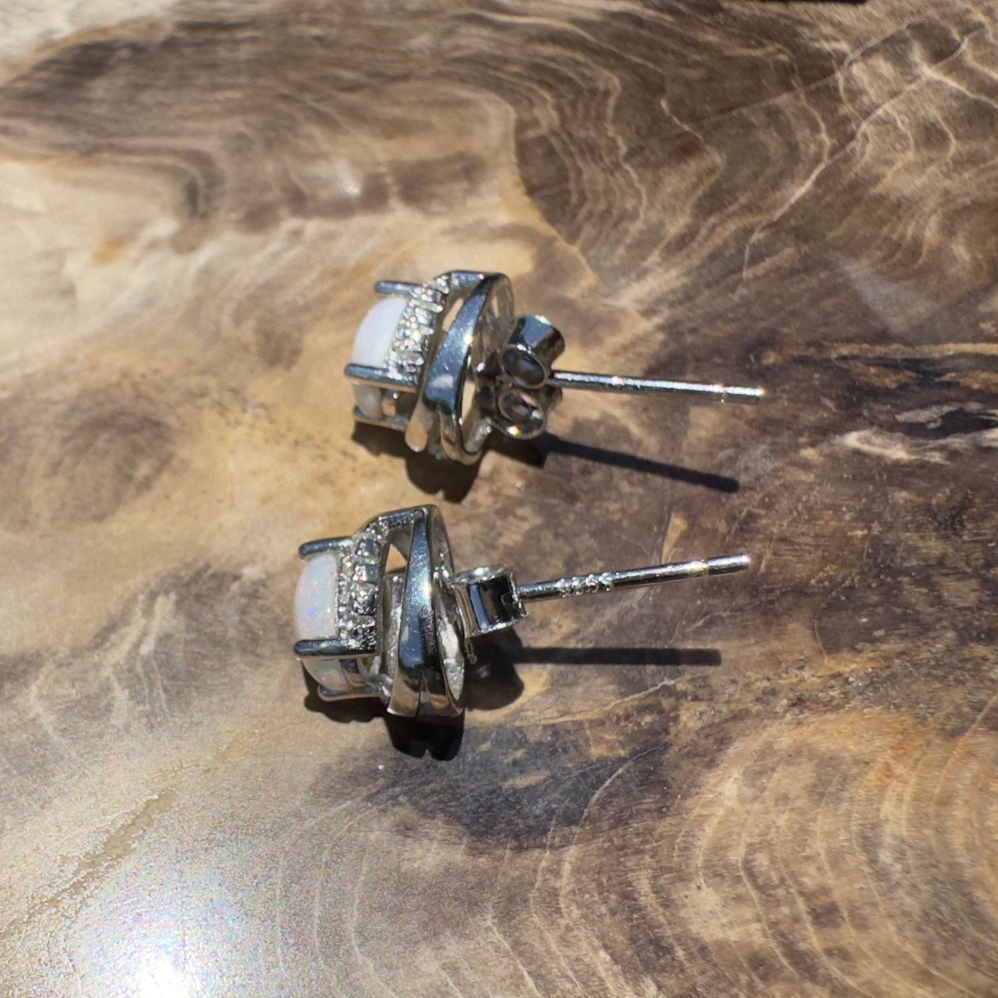 Wilson Prom Glitter - 0.6ct Coober Pedy Opal 925 Silver Earrings