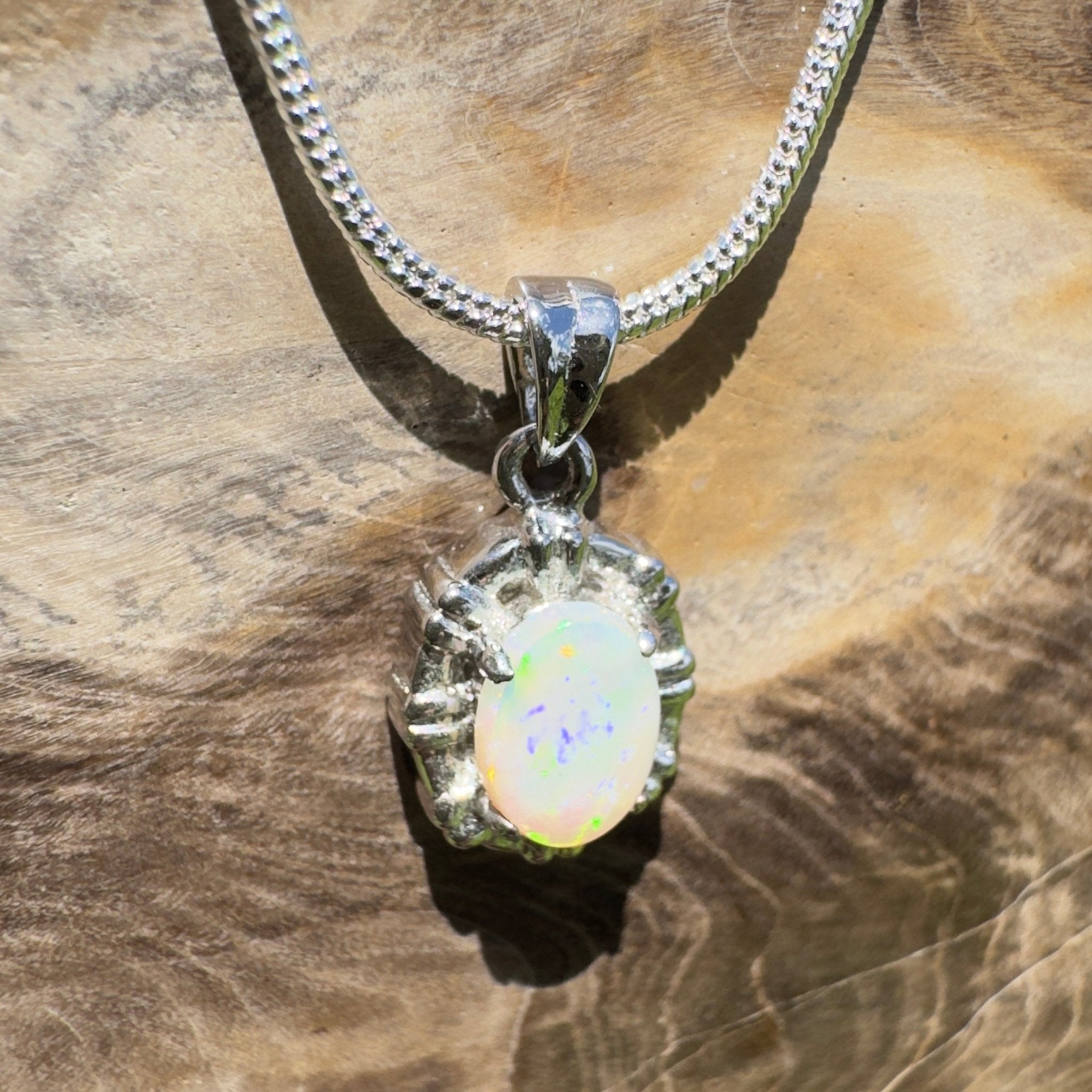 Wilson’s Prom Glowline ~ 0.6ct Lightning Ridge Opal 925 Silver Pendant