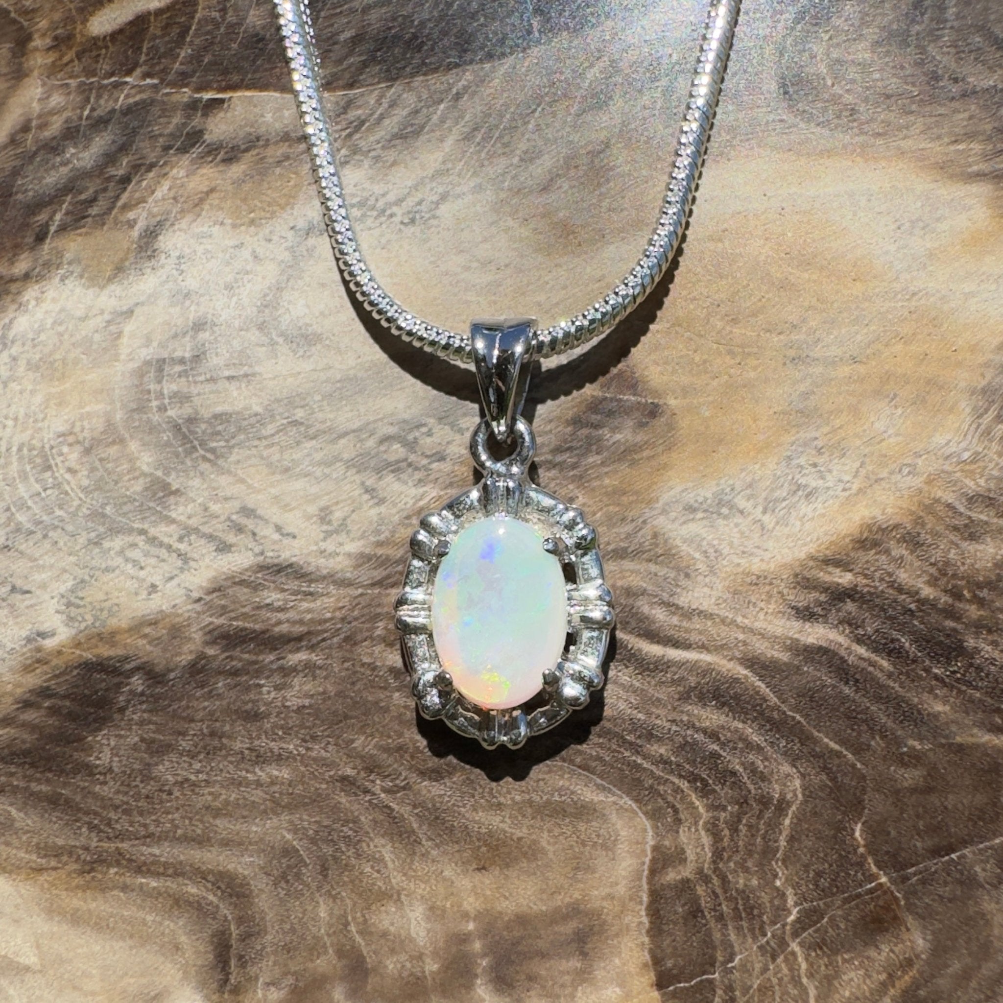 Wilson’s Prom Glowline ~ 0.6ct Lightning Ridge Opal 925 Silver Pendant