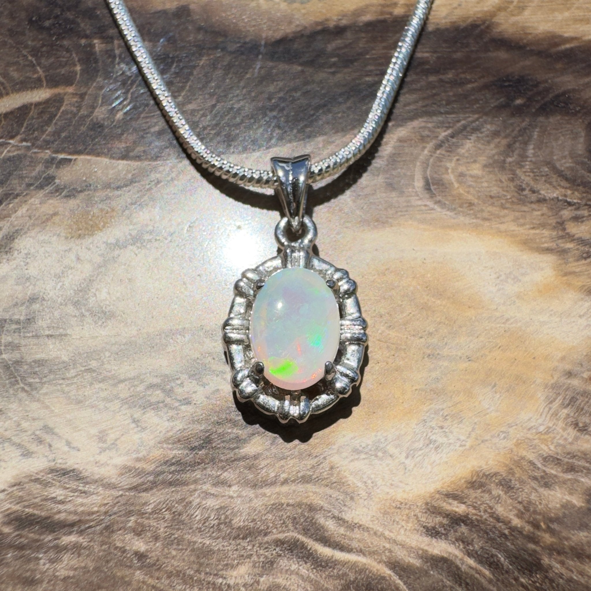 Wilson’s Prom Glowline ~ 0.6ct Lightning Ridge Opal 925 Silver Pendant