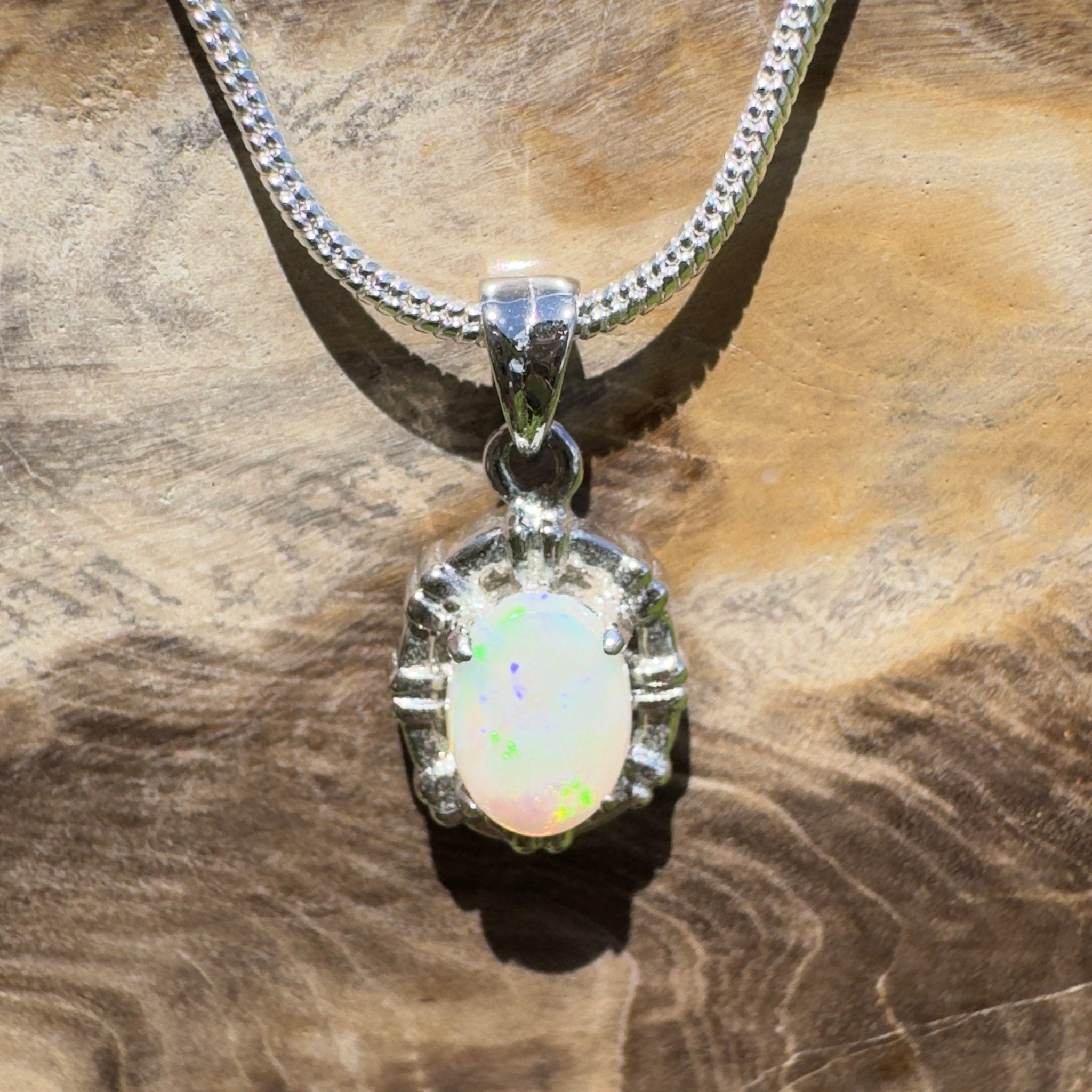 Wilson’s Prom Glowline ~ 0.6ct Lightning Ridge Opal 925 Silver Pendant